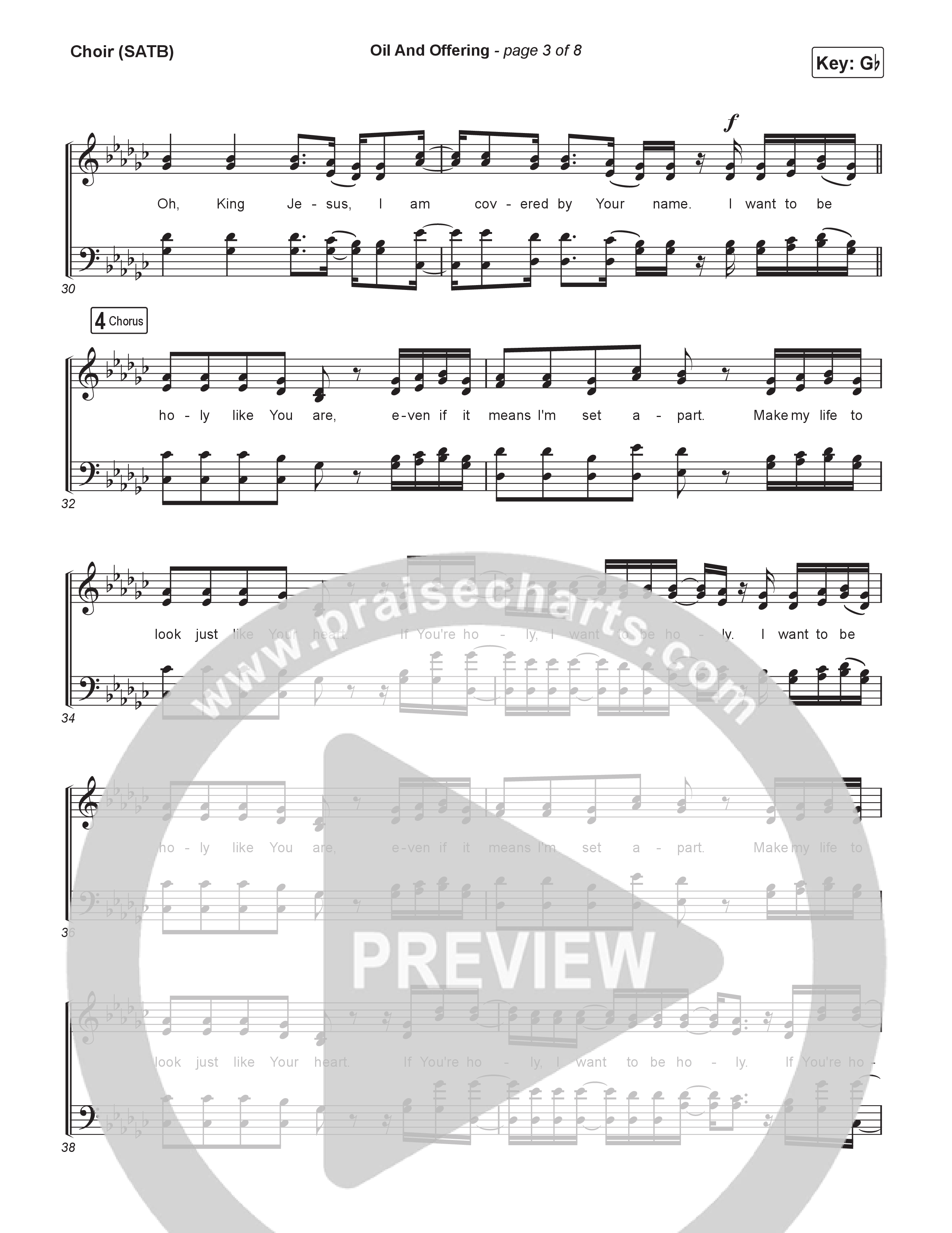 Oil And Offering (Live) Choir Sheet (SATB) (SEU Worship / Sydney James)