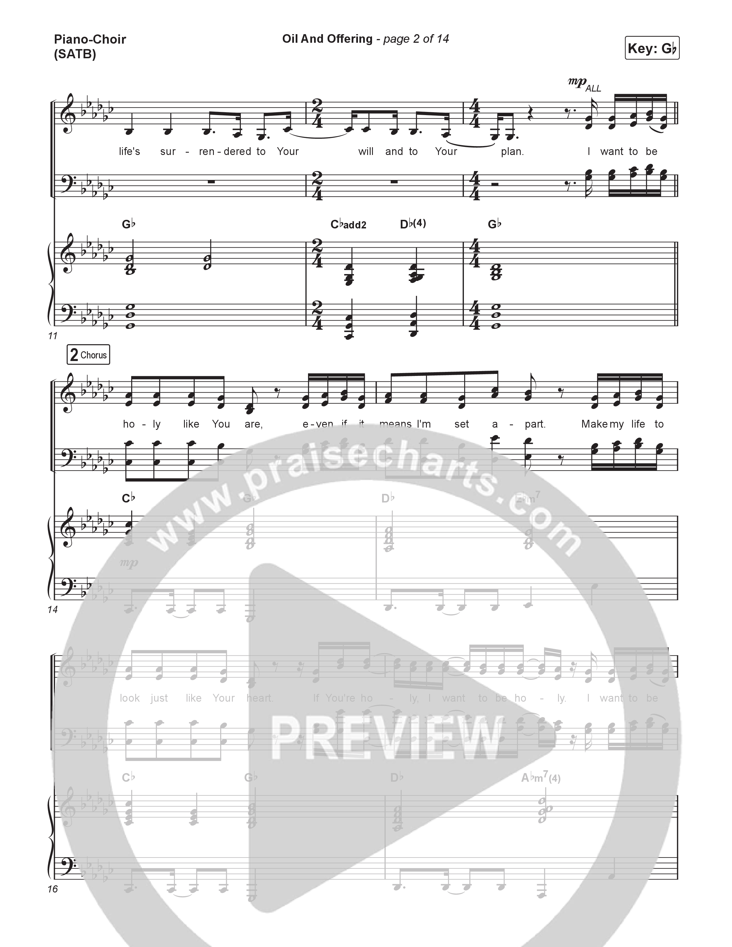 Oil And Offering (Live) Piano/Vocal (SATB) (SEU Worship / Sydney James)