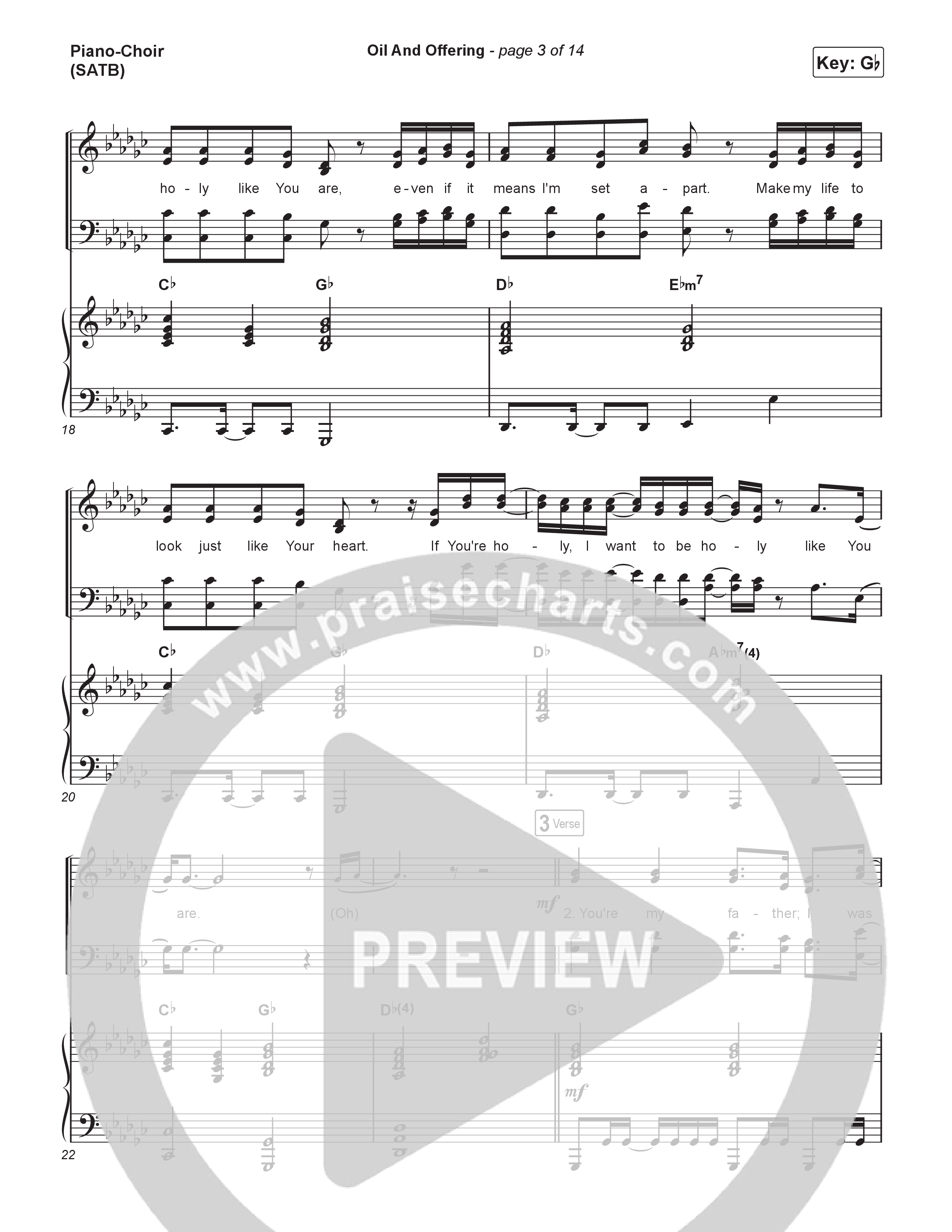 Oil And Offering (Live) Piano/Vocal (SATB) (SEU Worship / Sydney James)