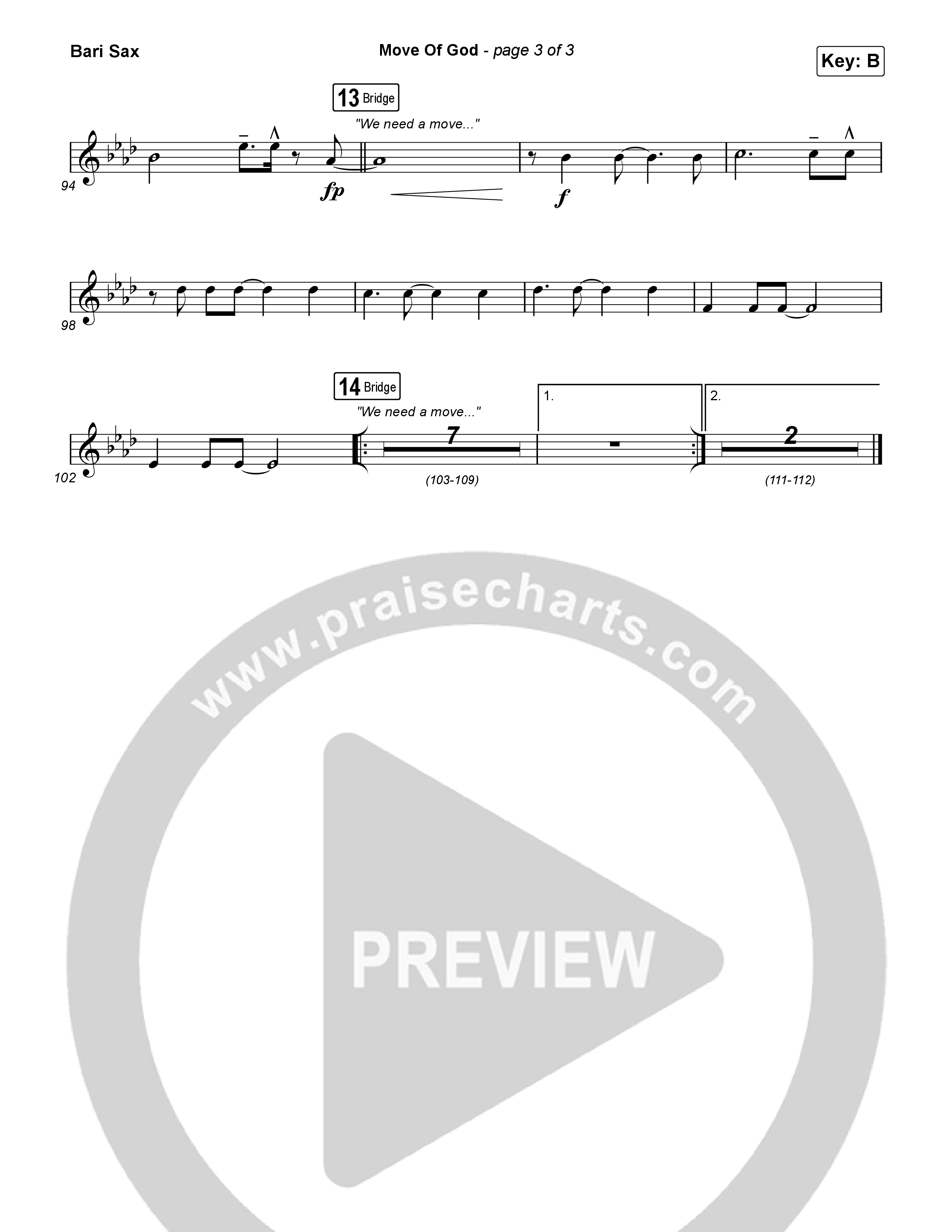 Move Of God (Live) Bari Sax (SEU Worship / David Ryan Cook)