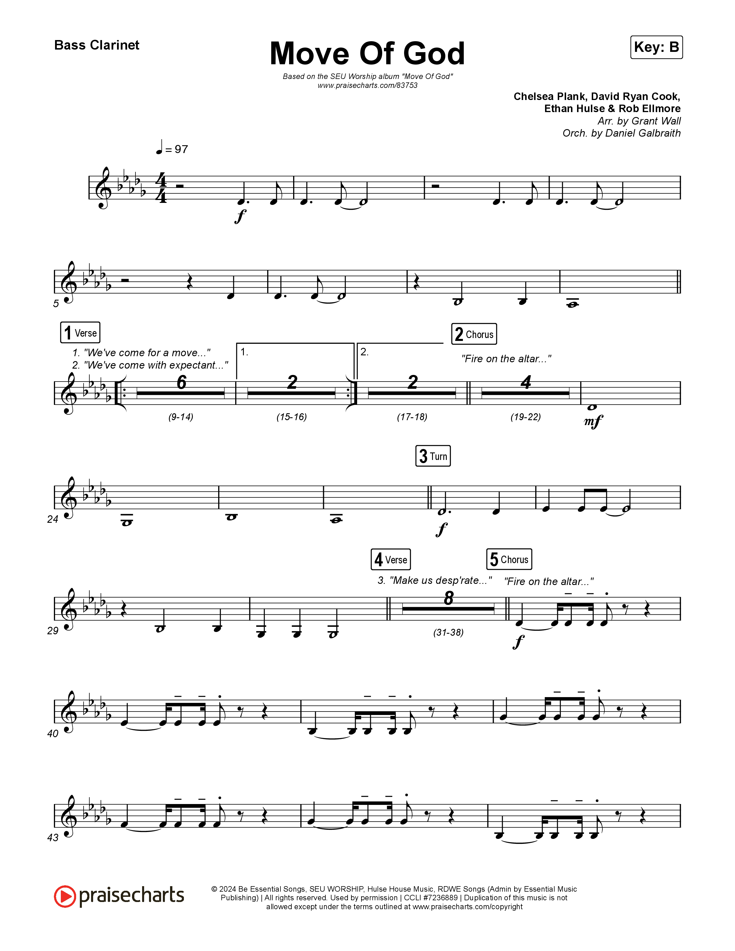 Move Of God (Live) Bass Clarinet (SEU Worship / David Ryan Cook)