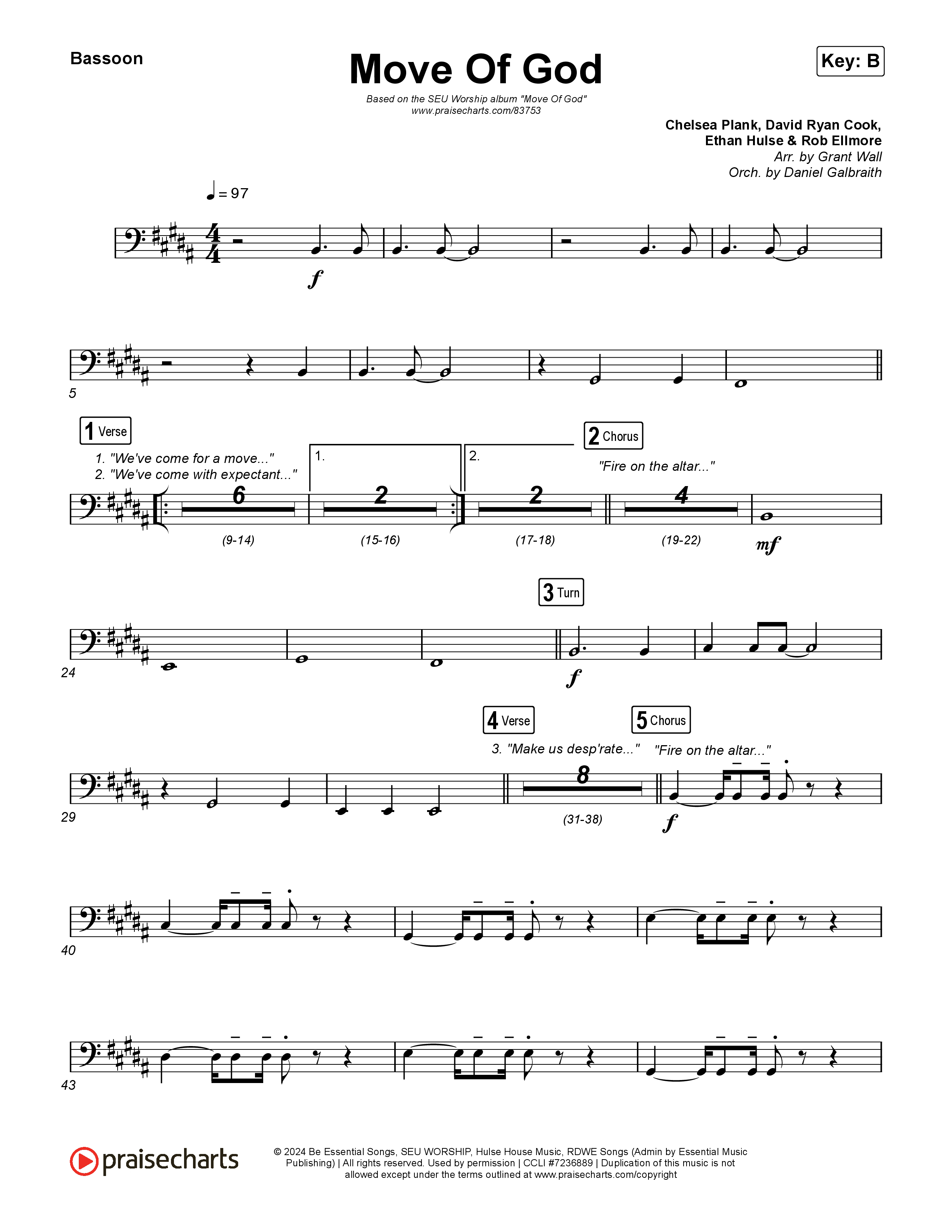 Move Of God (Live) Bassoon (SEU Worship / David Ryan Cook)