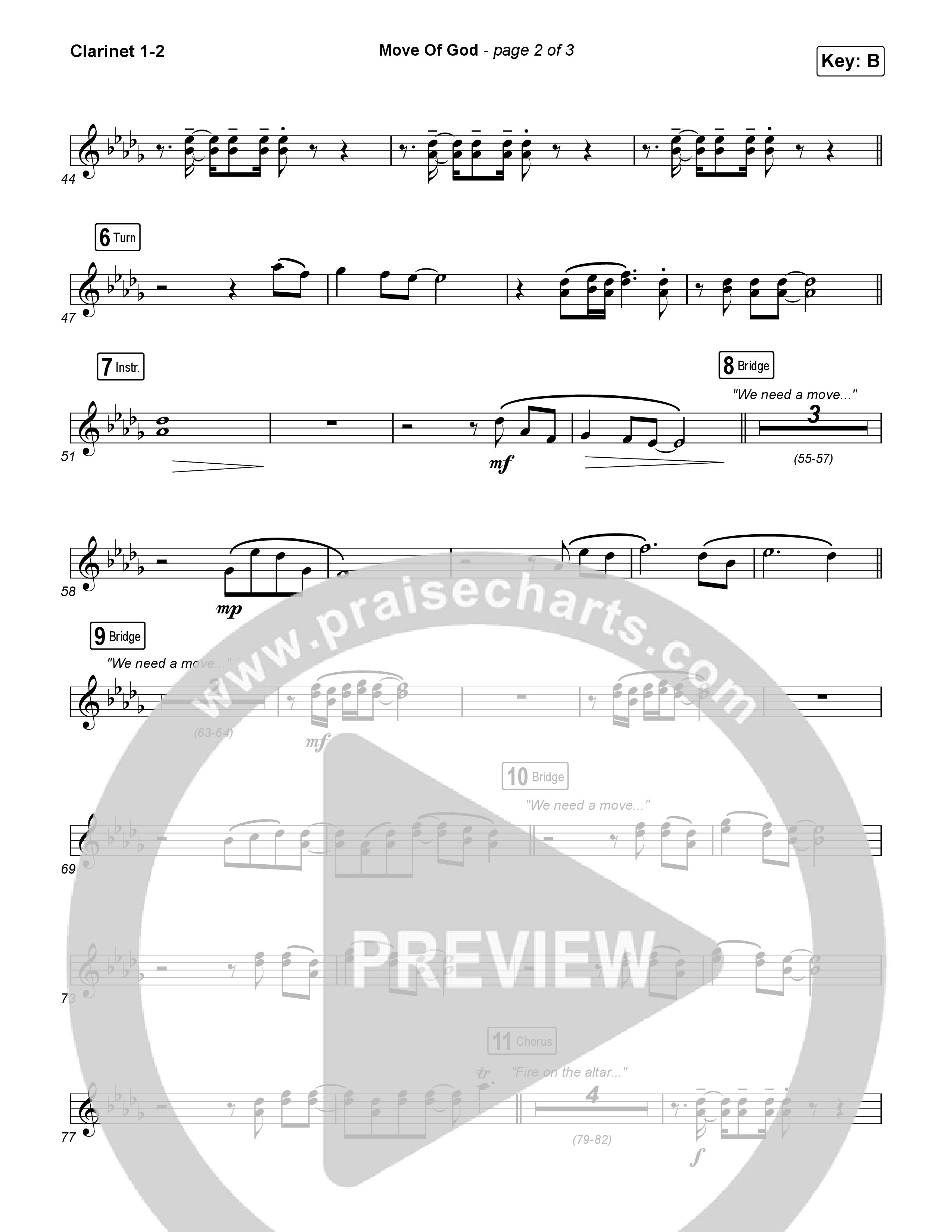 Move Of God (Live) Clarinet 1,2 (SEU Worship / David Ryan Cook)