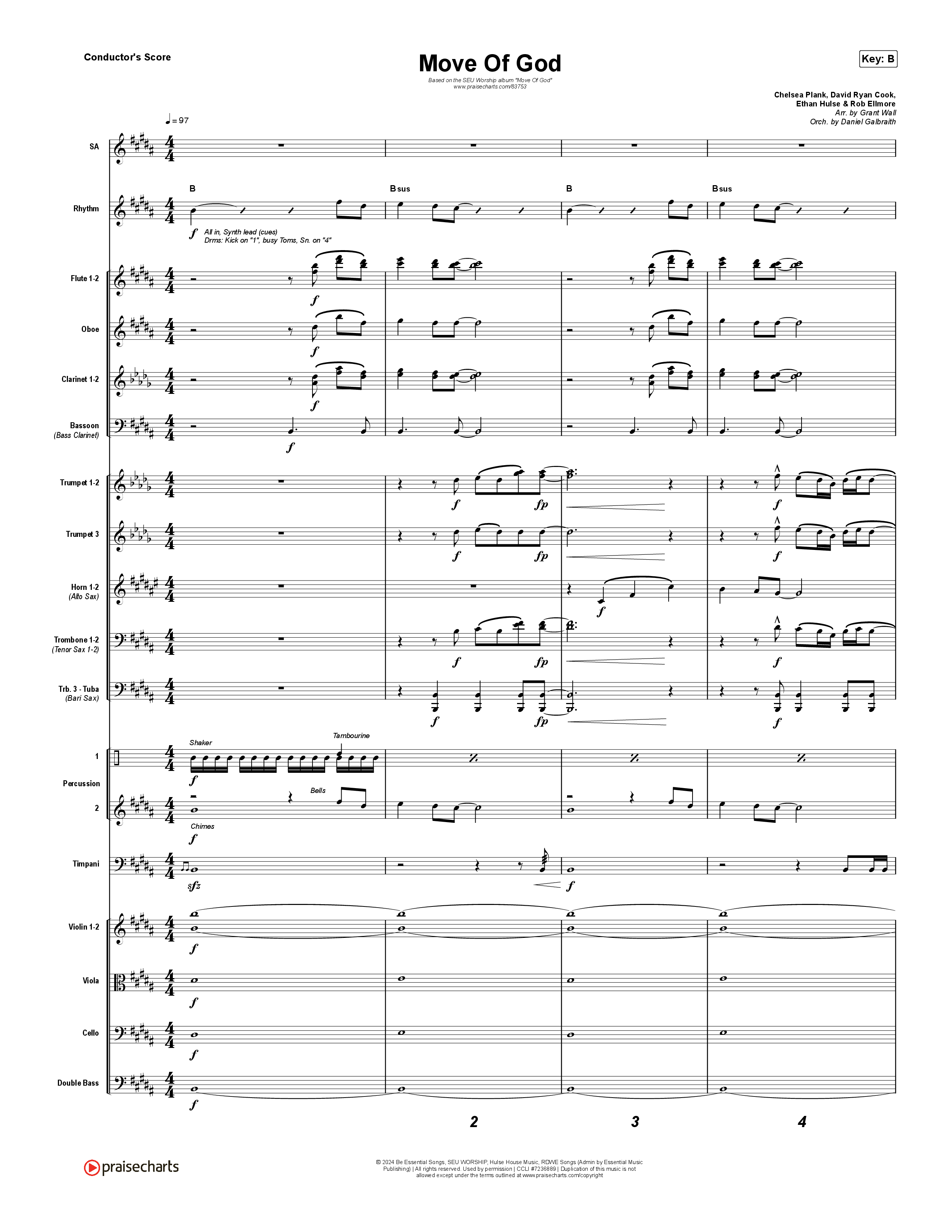 Move Of God (Live) Conductor's Score (SEU Worship / David Ryan Cook)