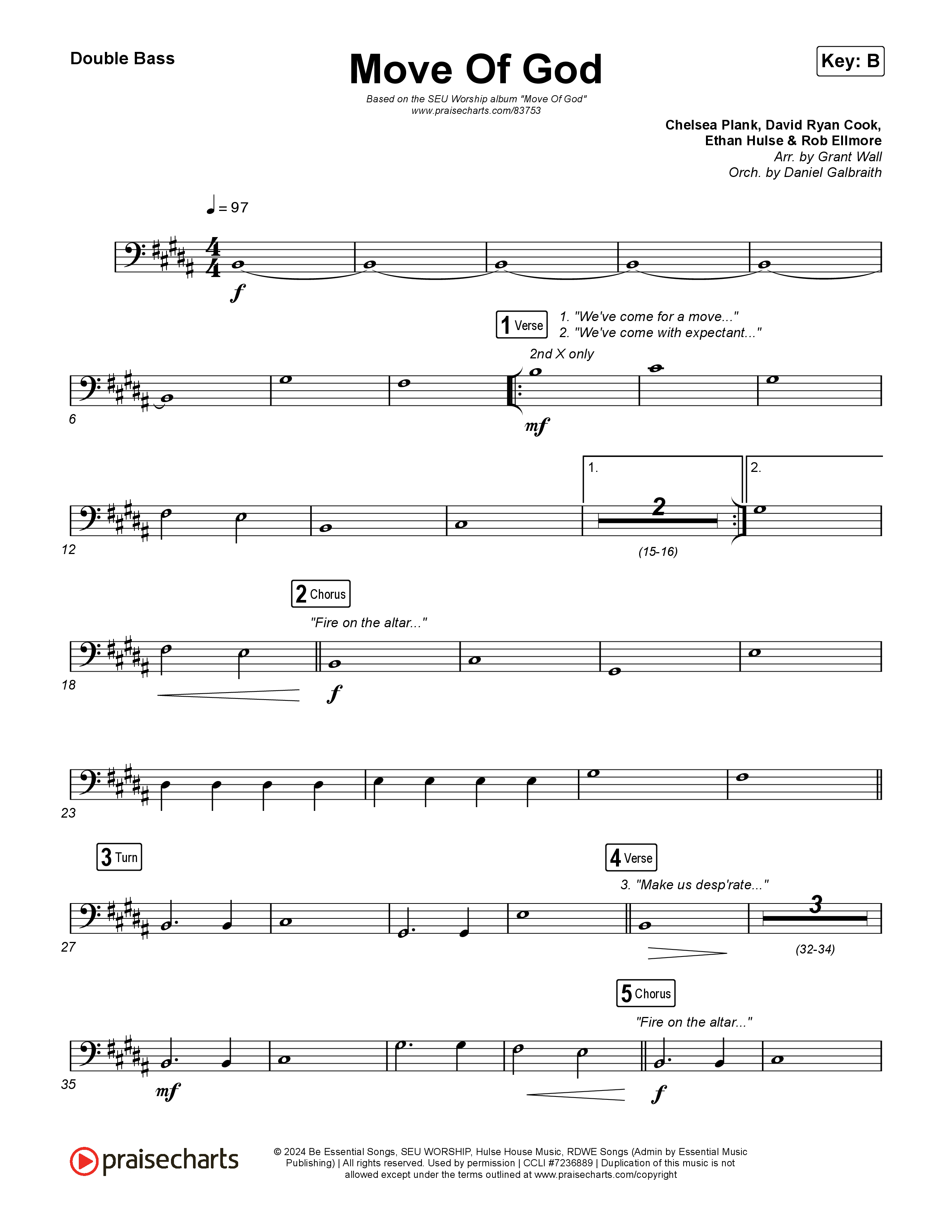 Move Of God (Live) String Bass (SEU Worship / David Ryan Cook)