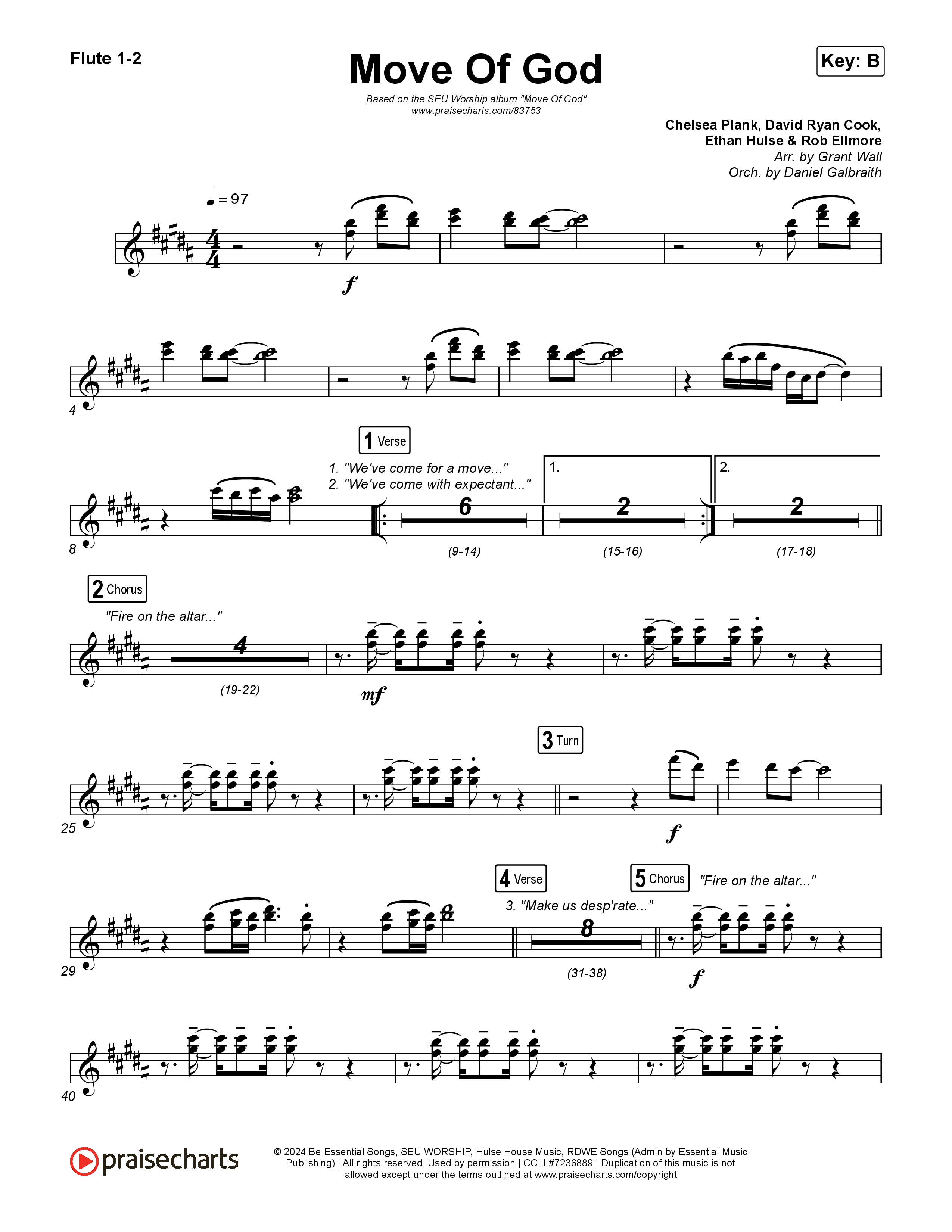 Move Of God (Live) Flute 1,2 (SEU Worship / David Ryan Cook)