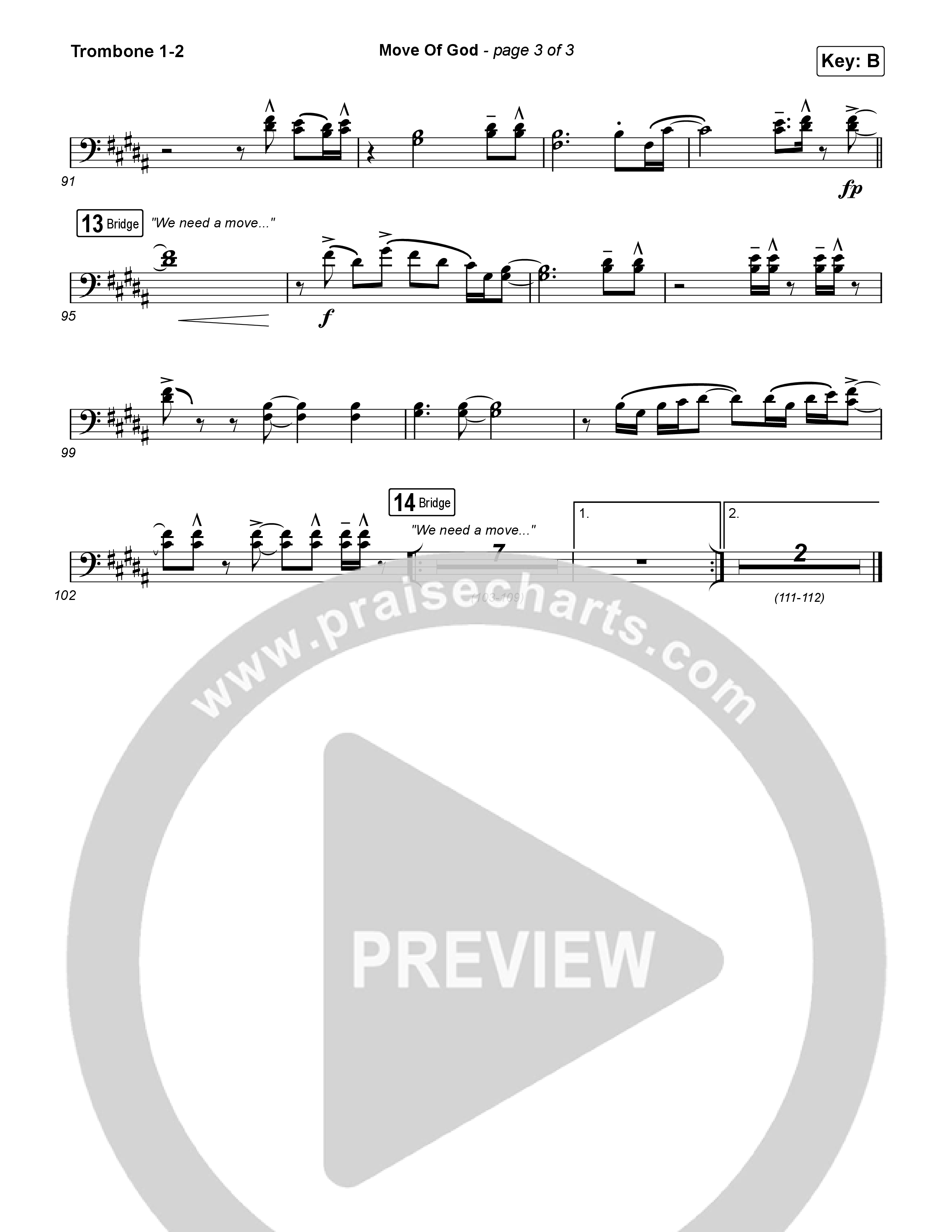 Move Of God (Live) Trombone 1/2 (SEU Worship / David Ryan Cook)