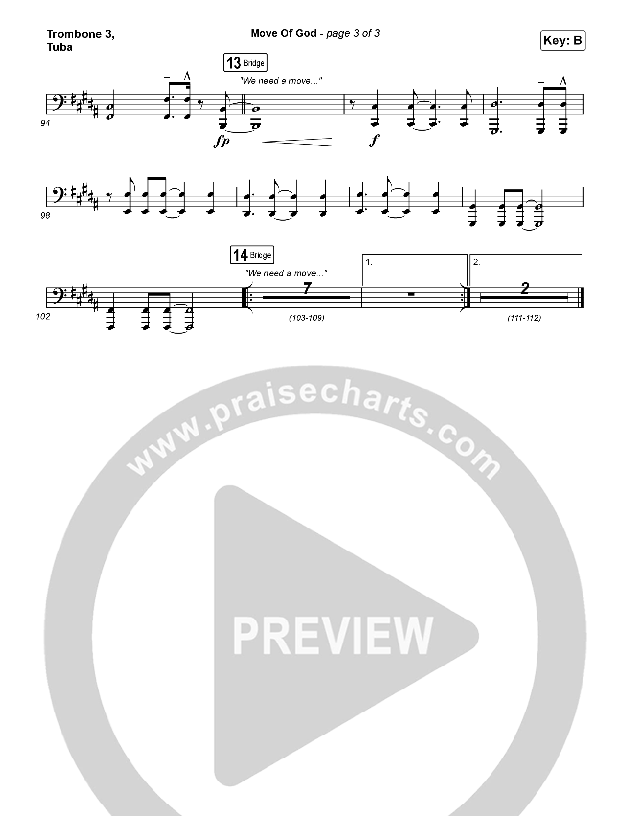 Move Of God (Live) Trombone 3/Tuba (SEU Worship / David Ryan Cook)