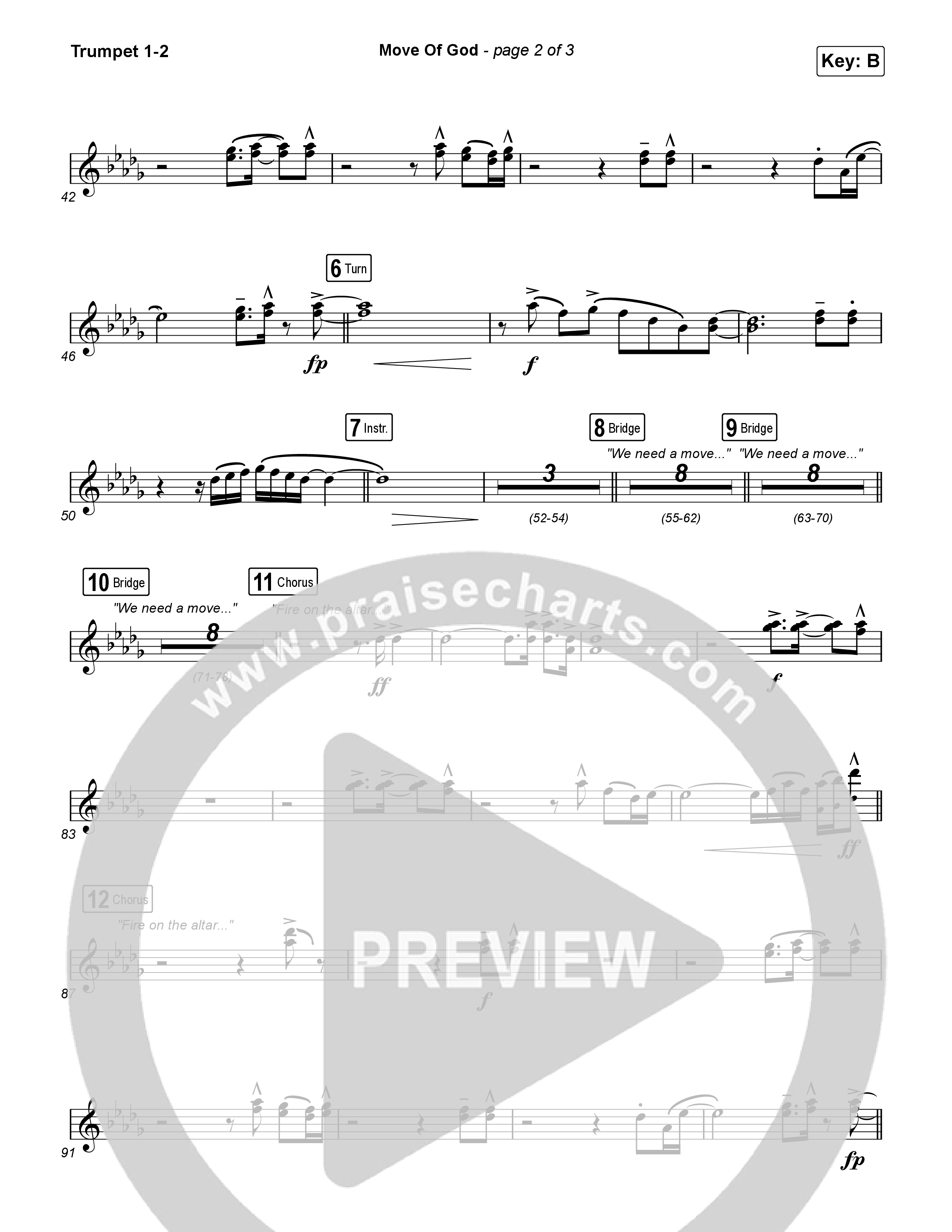 Move Of God (Live) Trumpet 1,2 (SEU Worship / David Ryan Cook)