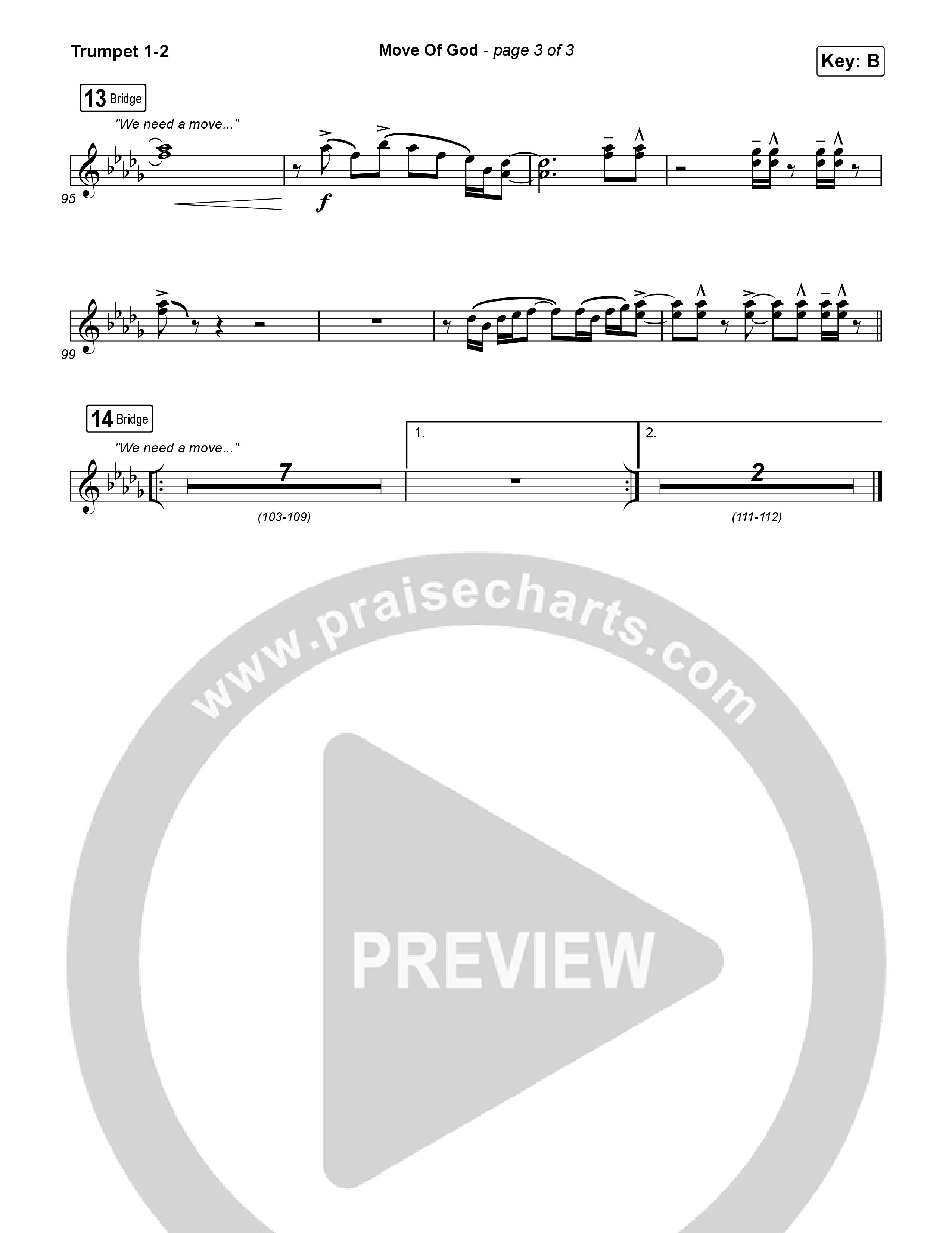 Move Of God (Live) Trumpet 1,2 (SEU Worship / David Ryan Cook)