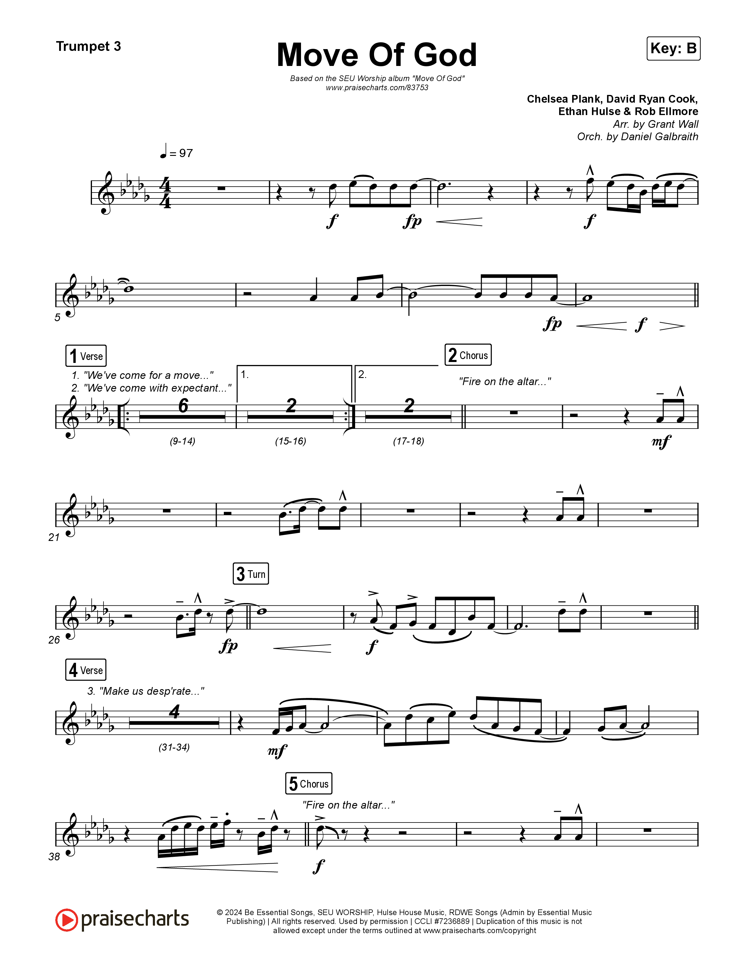 Move Of God (Live) Trumpet 3 (SEU Worship / David Ryan Cook)