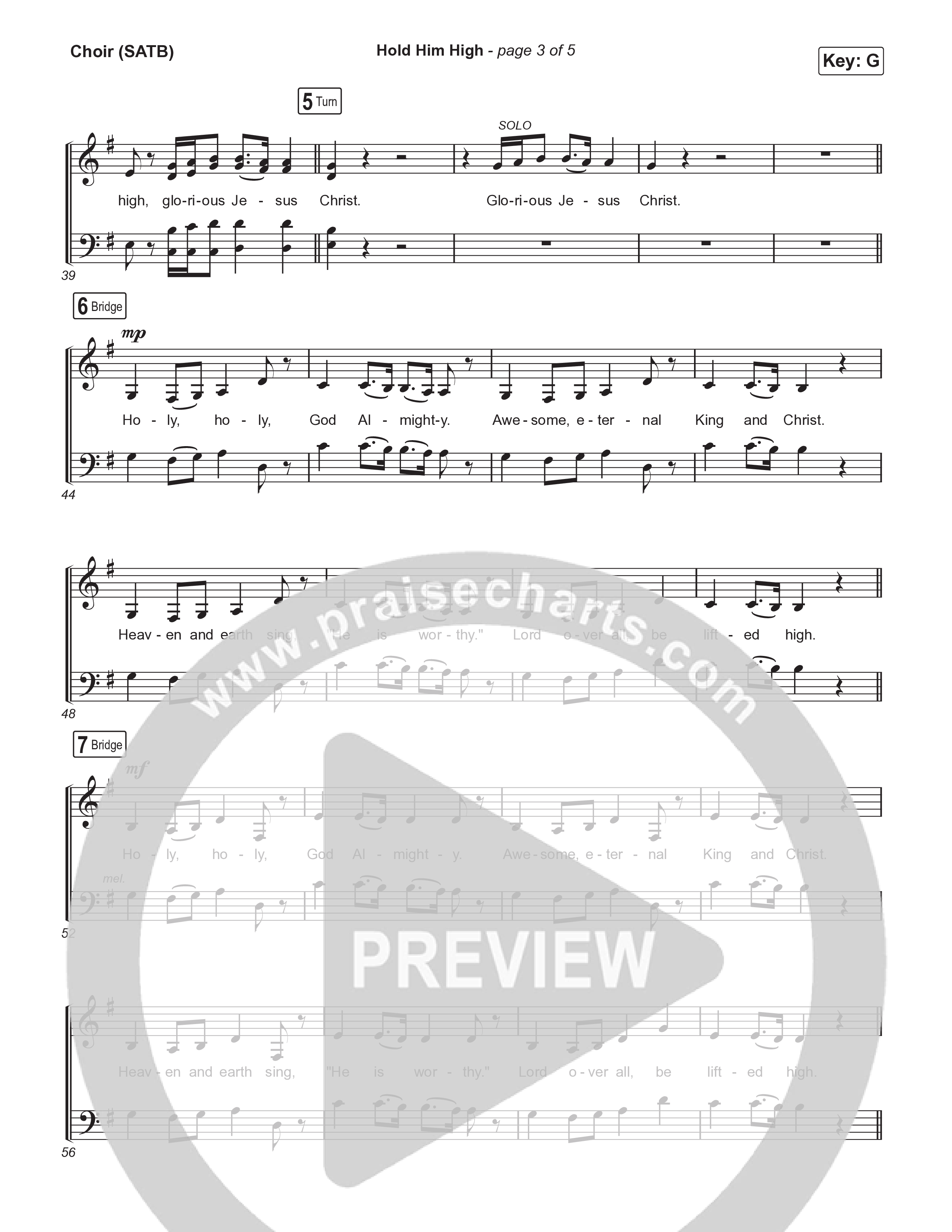 Hold Him High Choir Sheet (SATB) (Citizens / Mitch Wong)