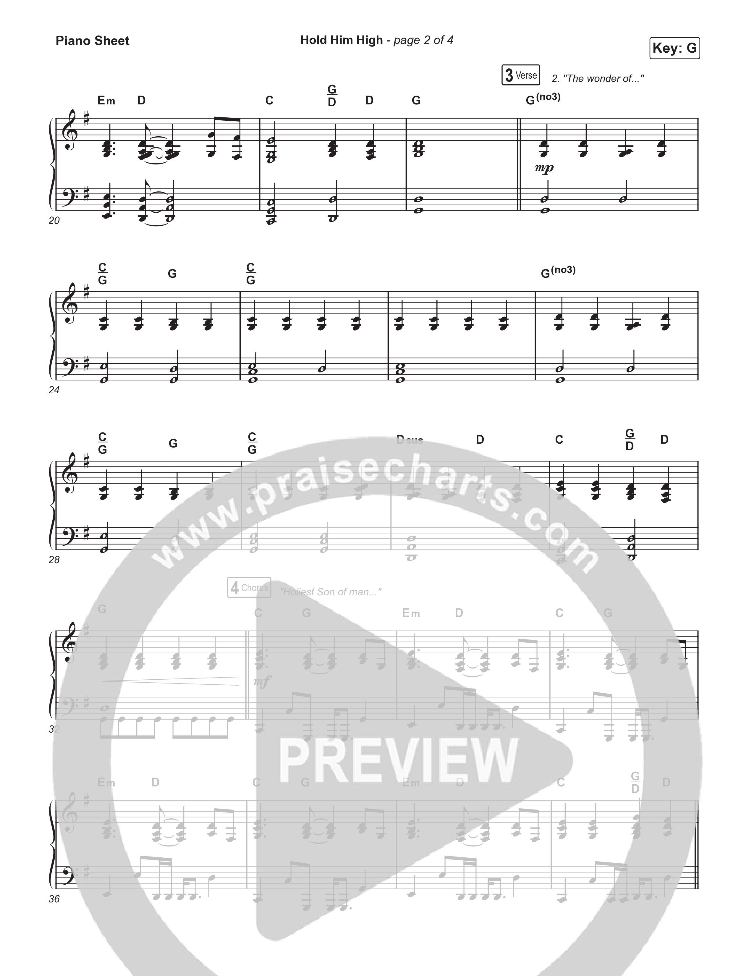 Hold Him High Piano Sheet (Citizens / Mitch Wong)