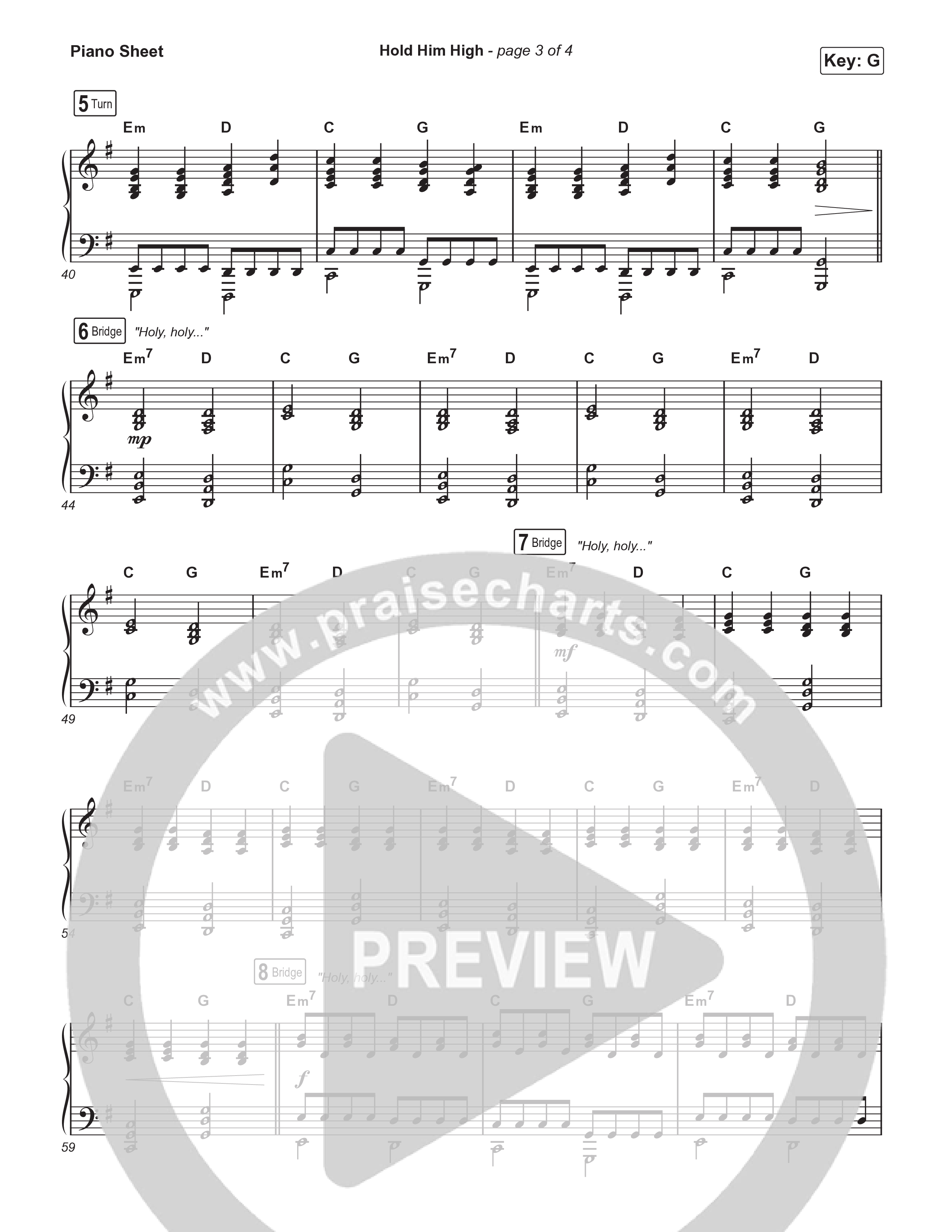 Hold Him High Piano Sheet (Citizens / Mitch Wong)