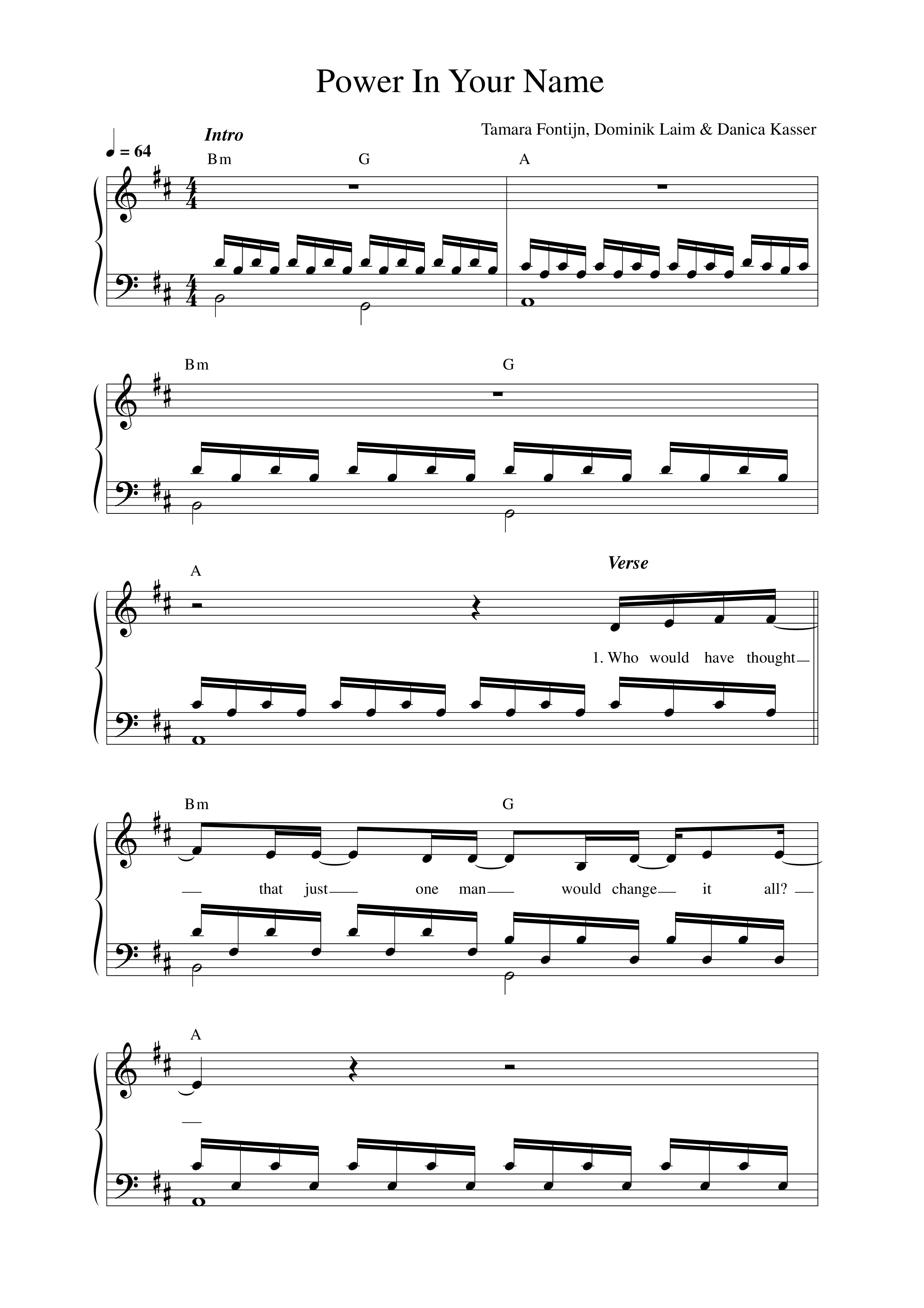 Power In Your Name Lead Sheet Melody (ICF Worship)