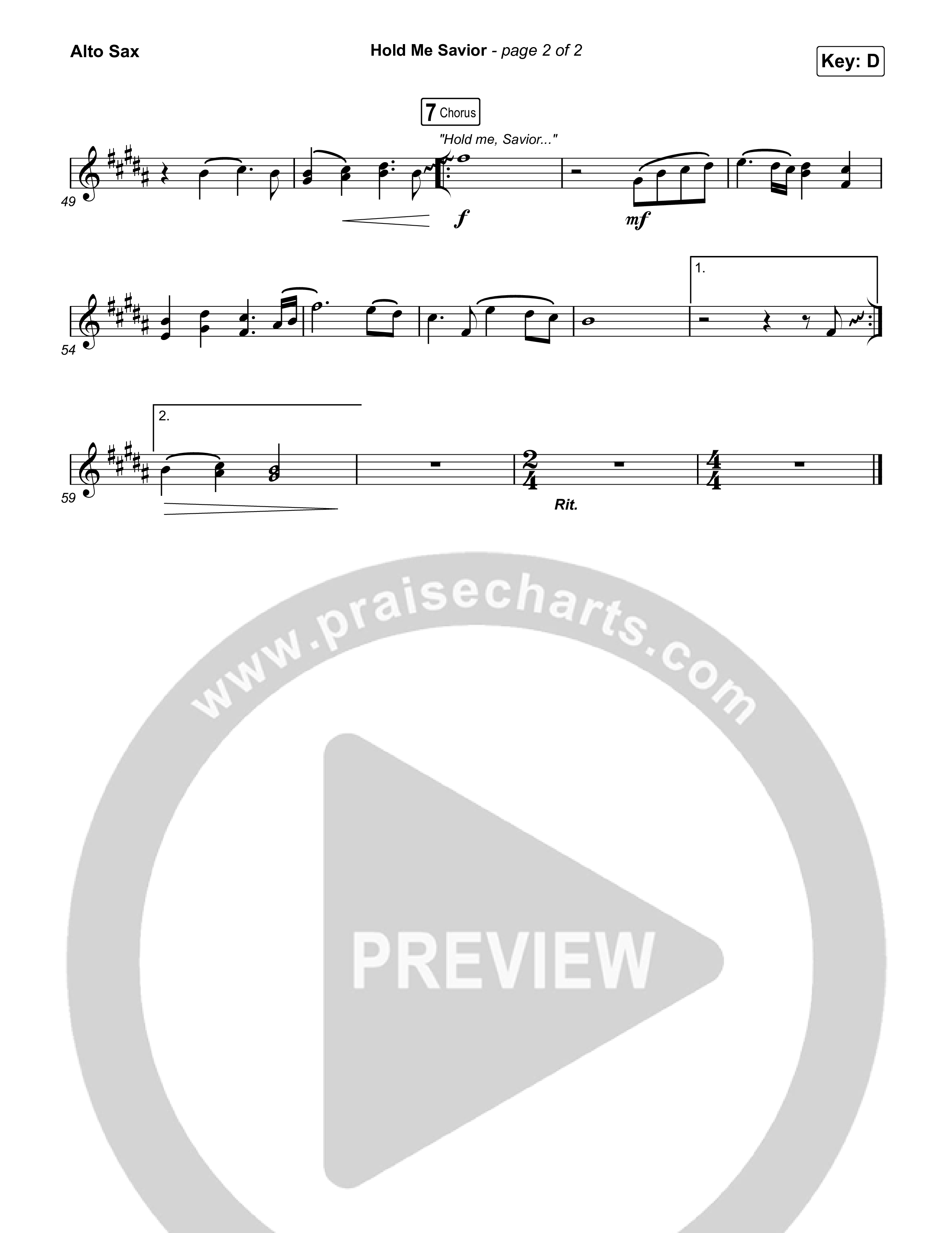 Hold Me Savior Sax Pack (Keith & Kristyn Getty)