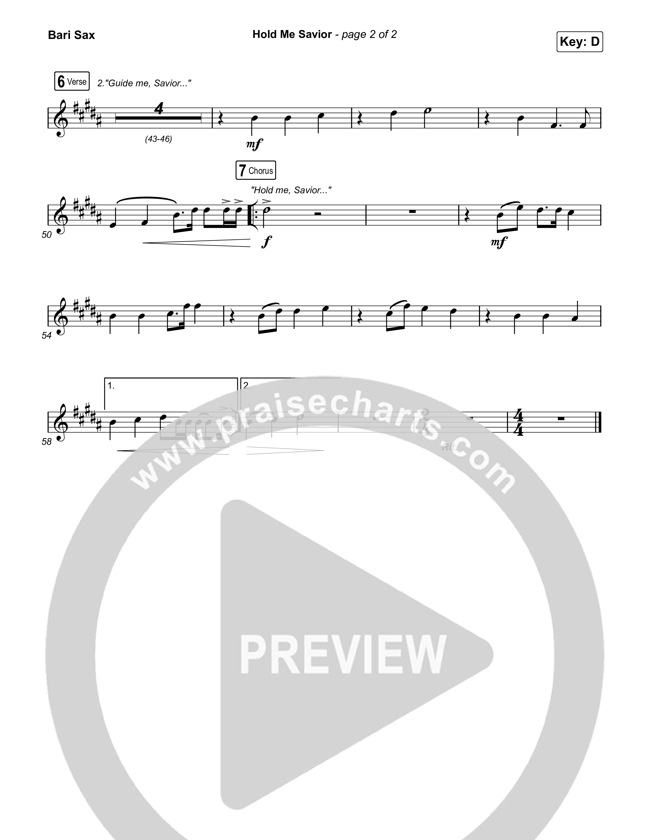 Hold Me Savior Bari Sax (Keith & Kristyn Getty)