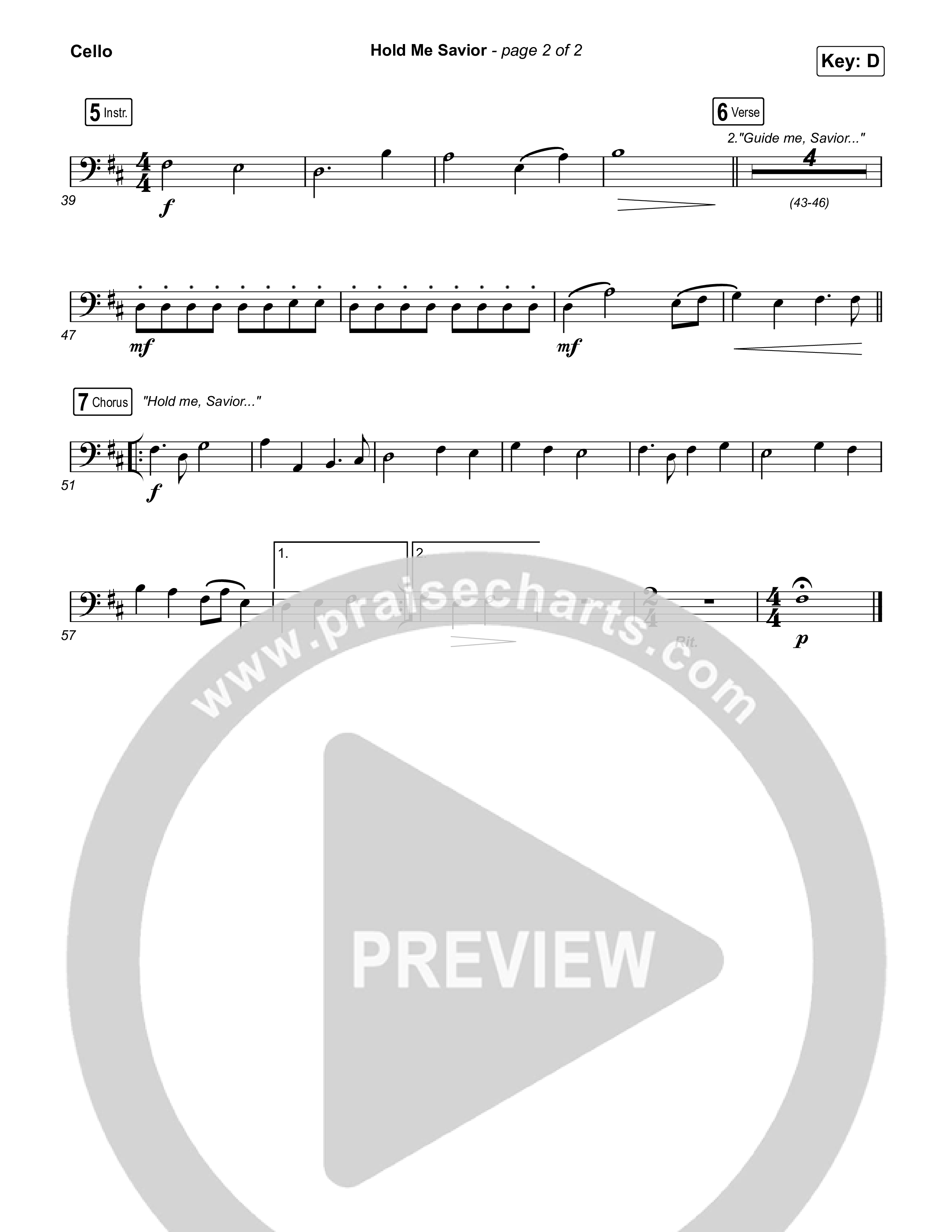 Hold Me Savior Cello (Keith & Kristyn Getty)