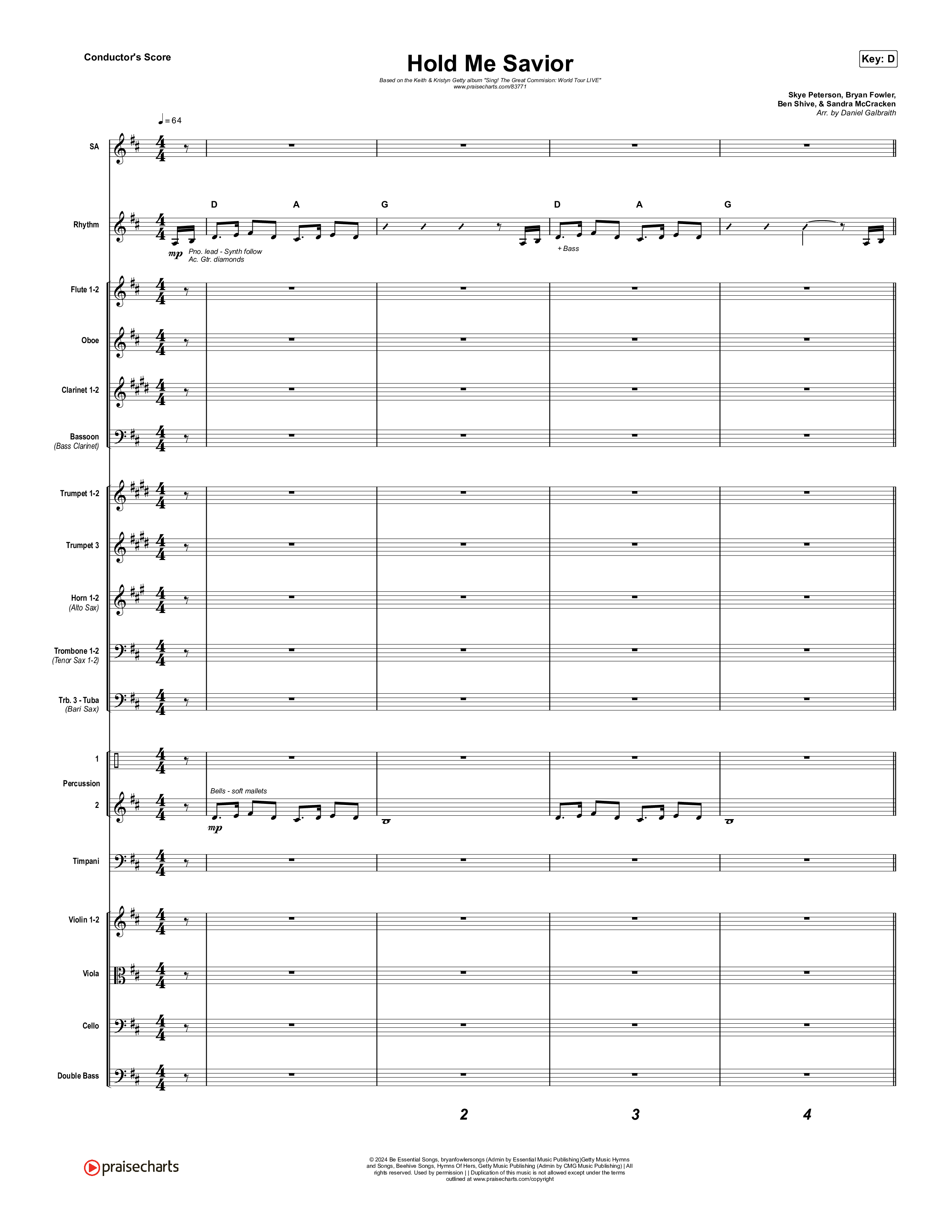 Hold Me Savior Conductor's Score (Keith & Kristyn Getty)