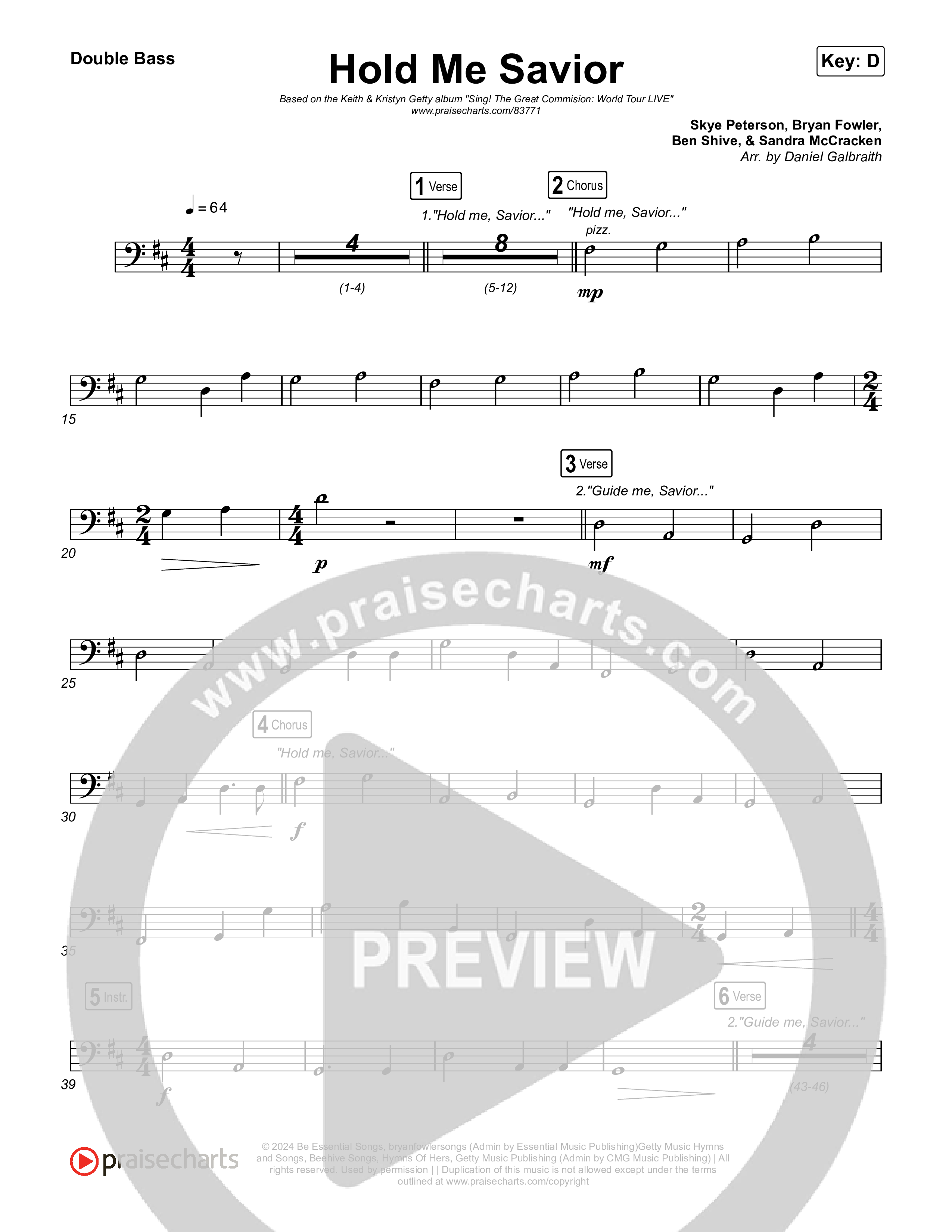 Hold Me Savior String Bass (Keith & Kristyn Getty)