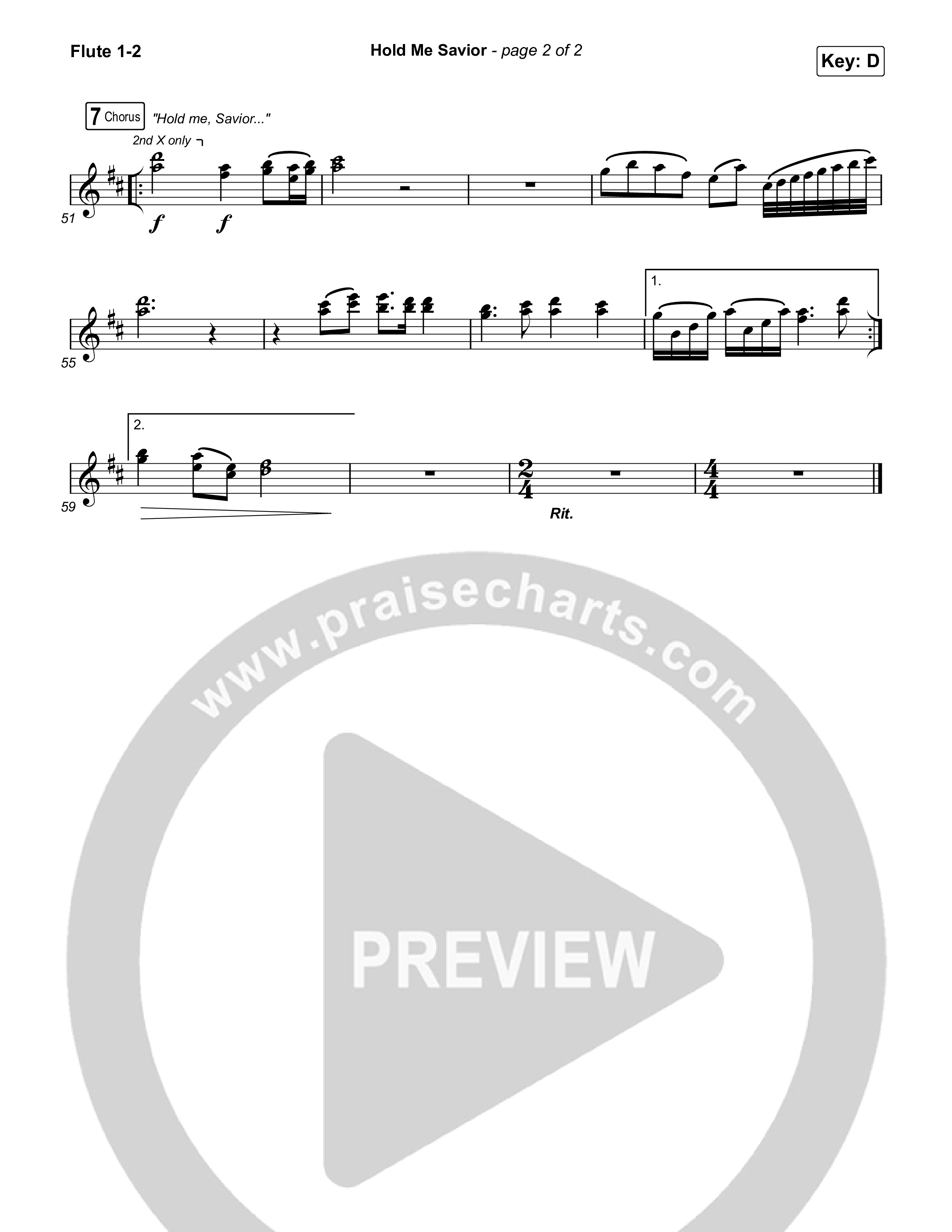 Hold Me Savior Flute 1,2 (Keith & Kristyn Getty)