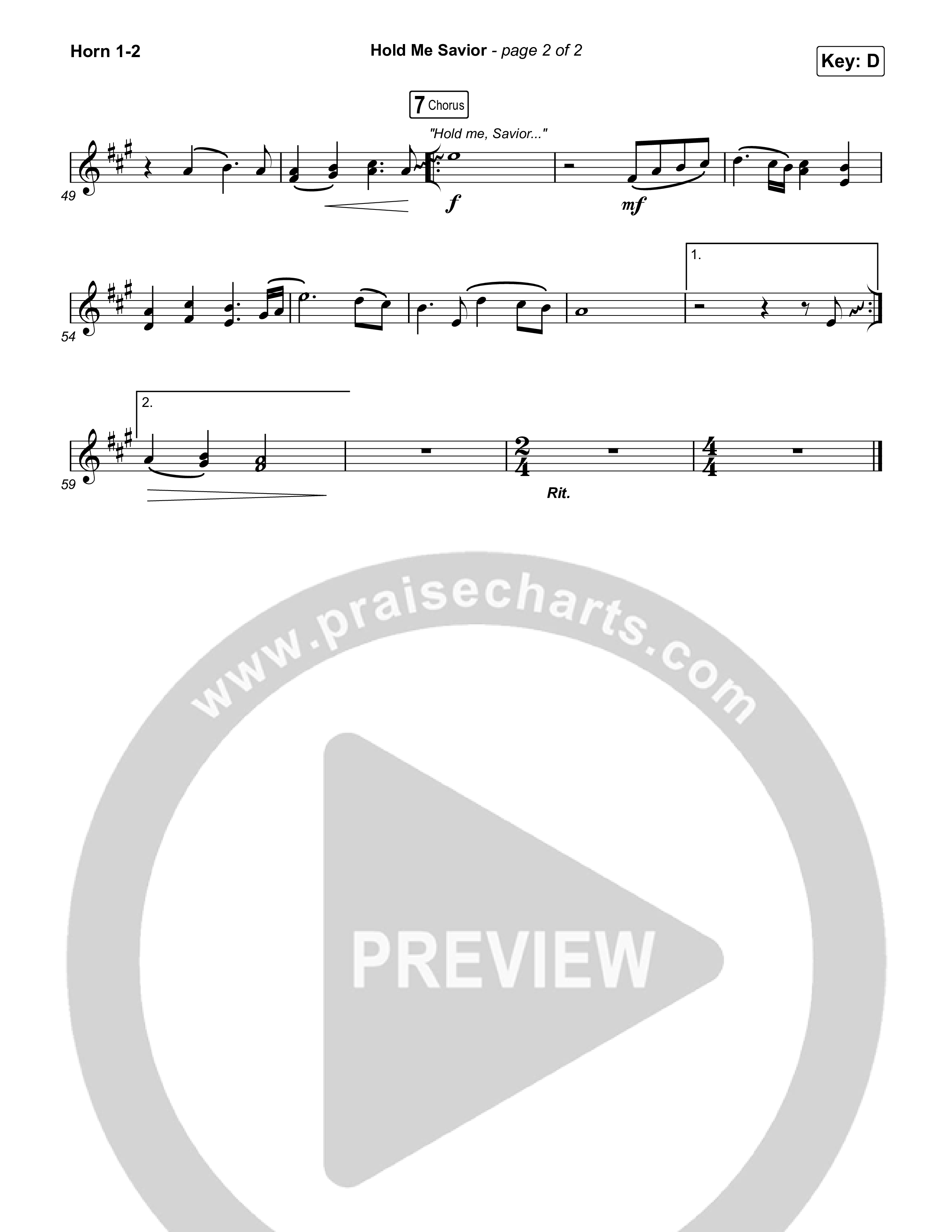 Hold Me Savior French Horn 1,2 (Keith & Kristyn Getty)