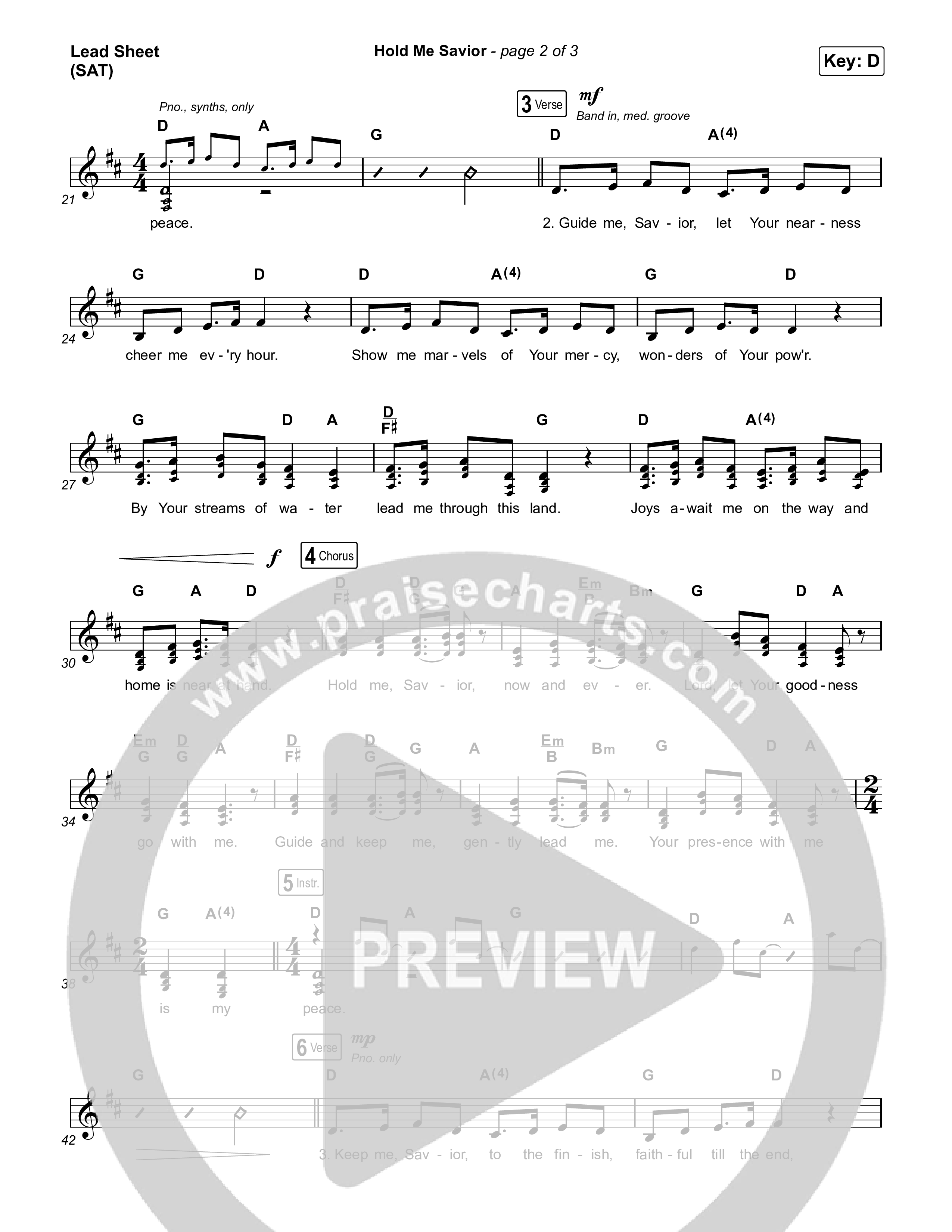 Hold Me Savior Lead Sheet (SAT) (Keith & Kristyn Getty)