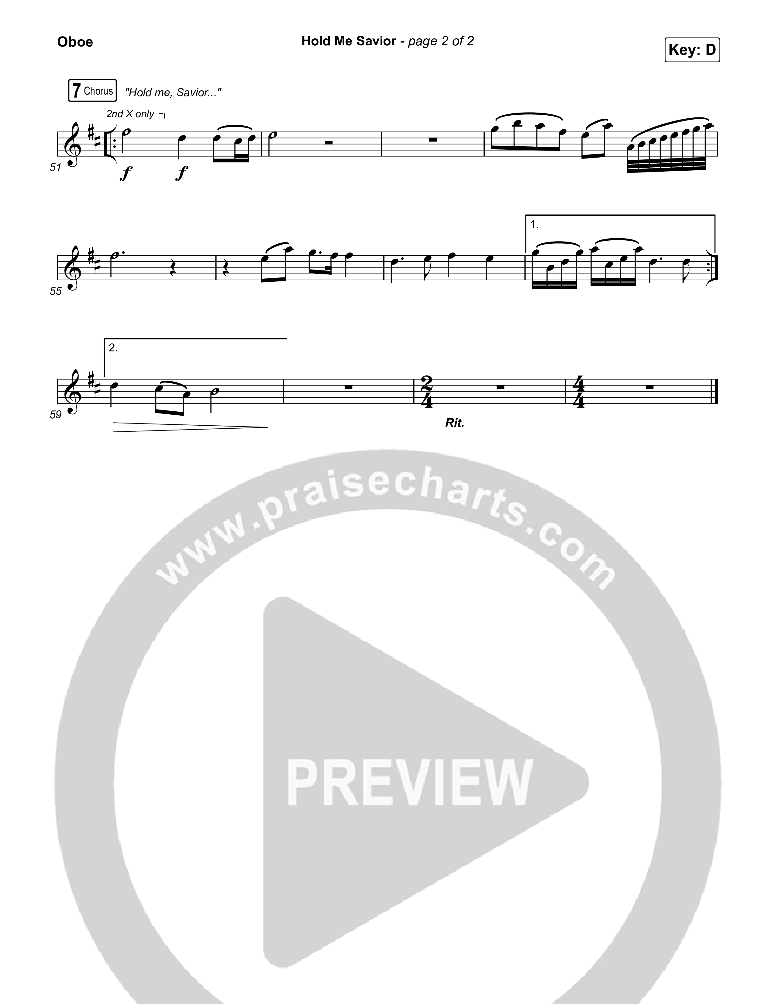 Hold Me Savior Oboe (Keith & Kristyn Getty)