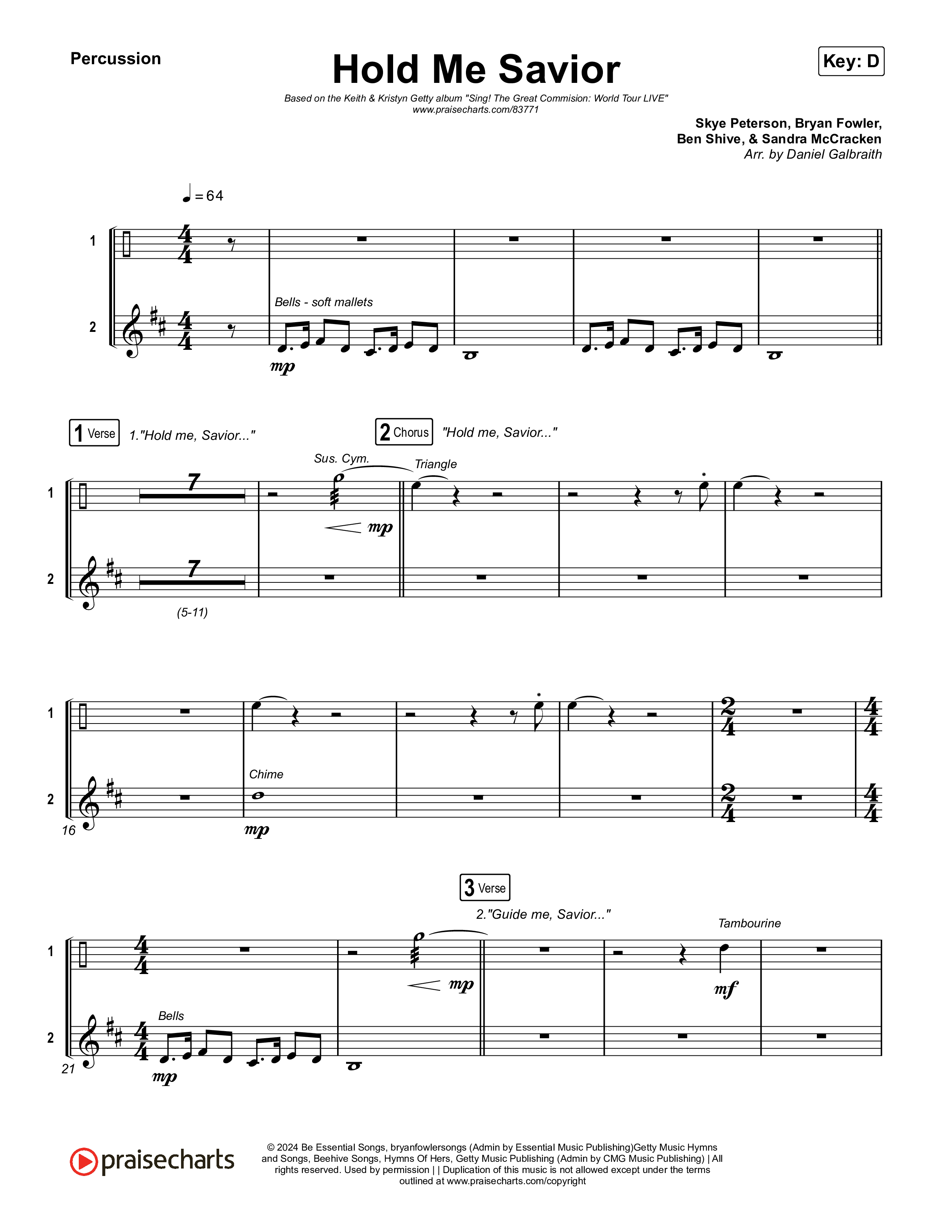 Hold Me Savior Percussion (Keith & Kristyn Getty)