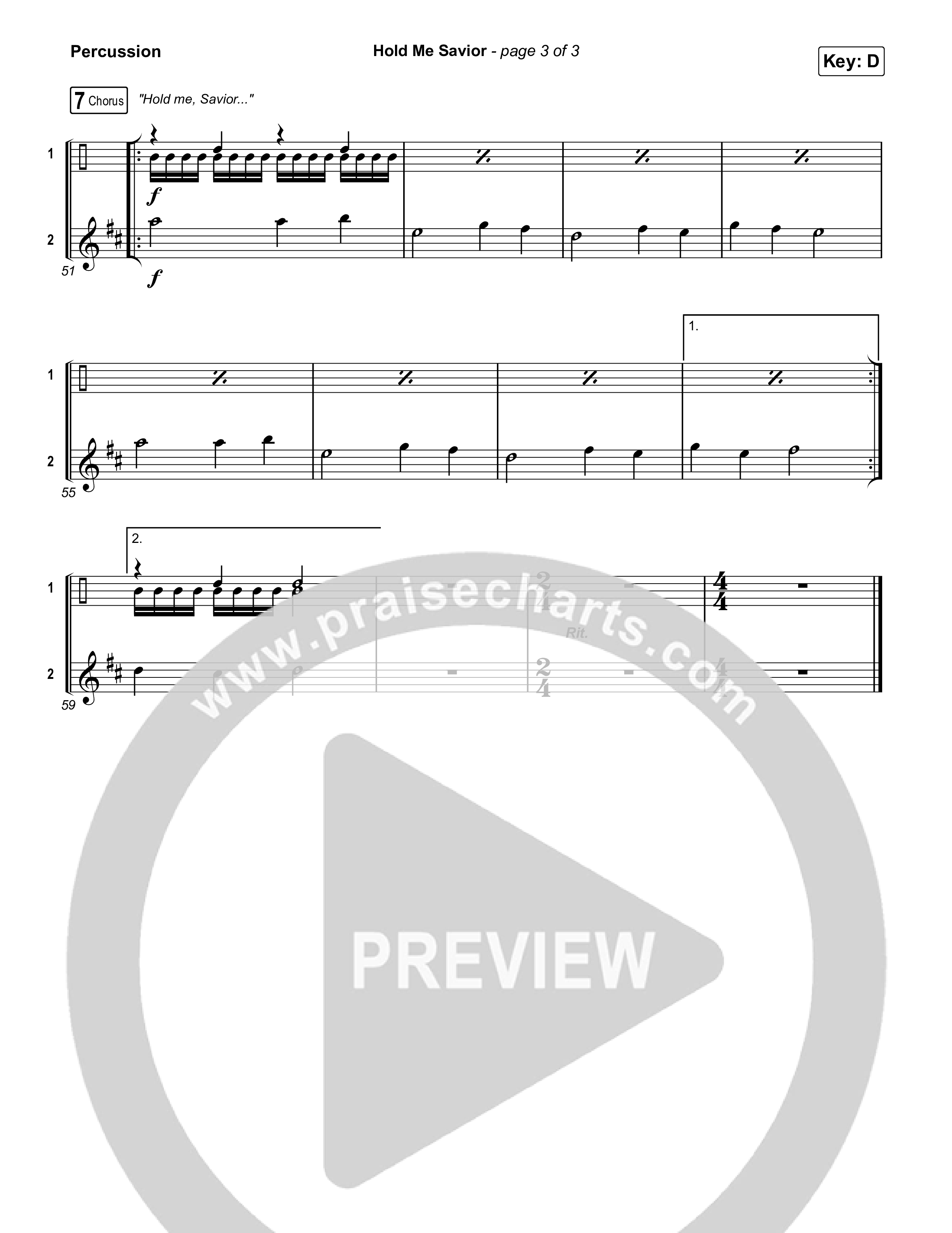 Hold Me Savior Percussion (Keith & Kristyn Getty)