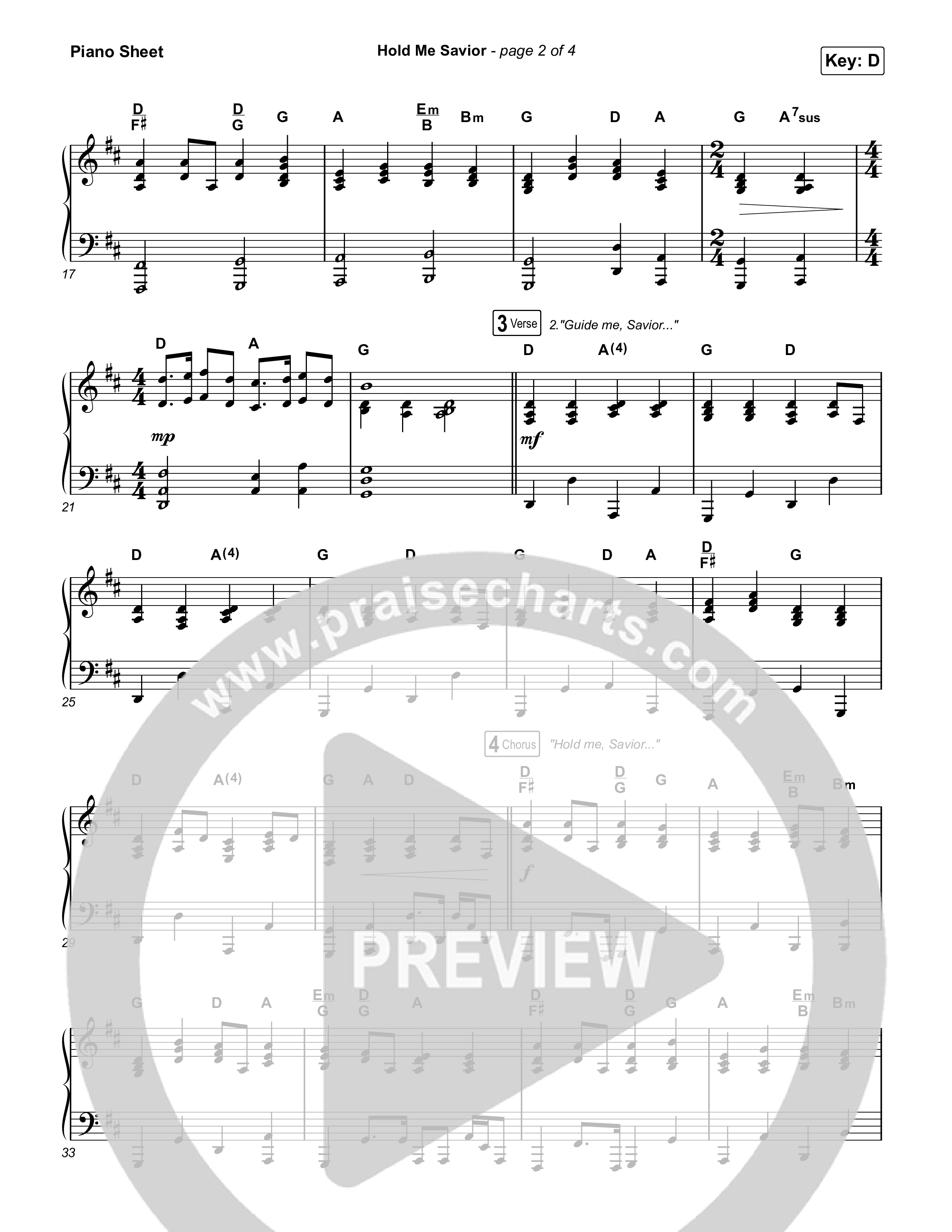 Hold Me Savior Piano Sheet (Keith & Kristyn Getty)