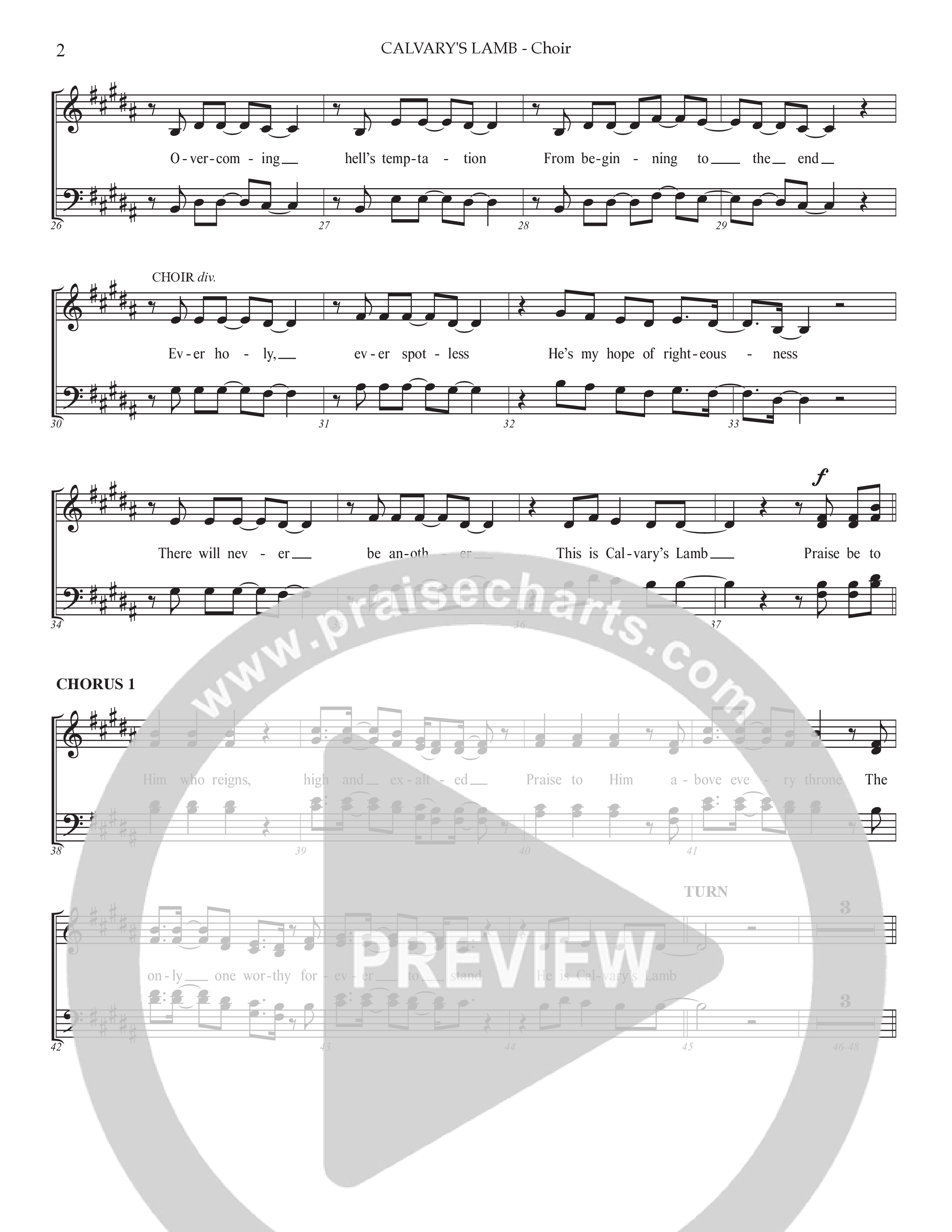 Calvary's Lamb Choir Sheet (Prestonwood Worship / Michael Neale / Arr. Dylan McNab / Orch. Johann Acuna)