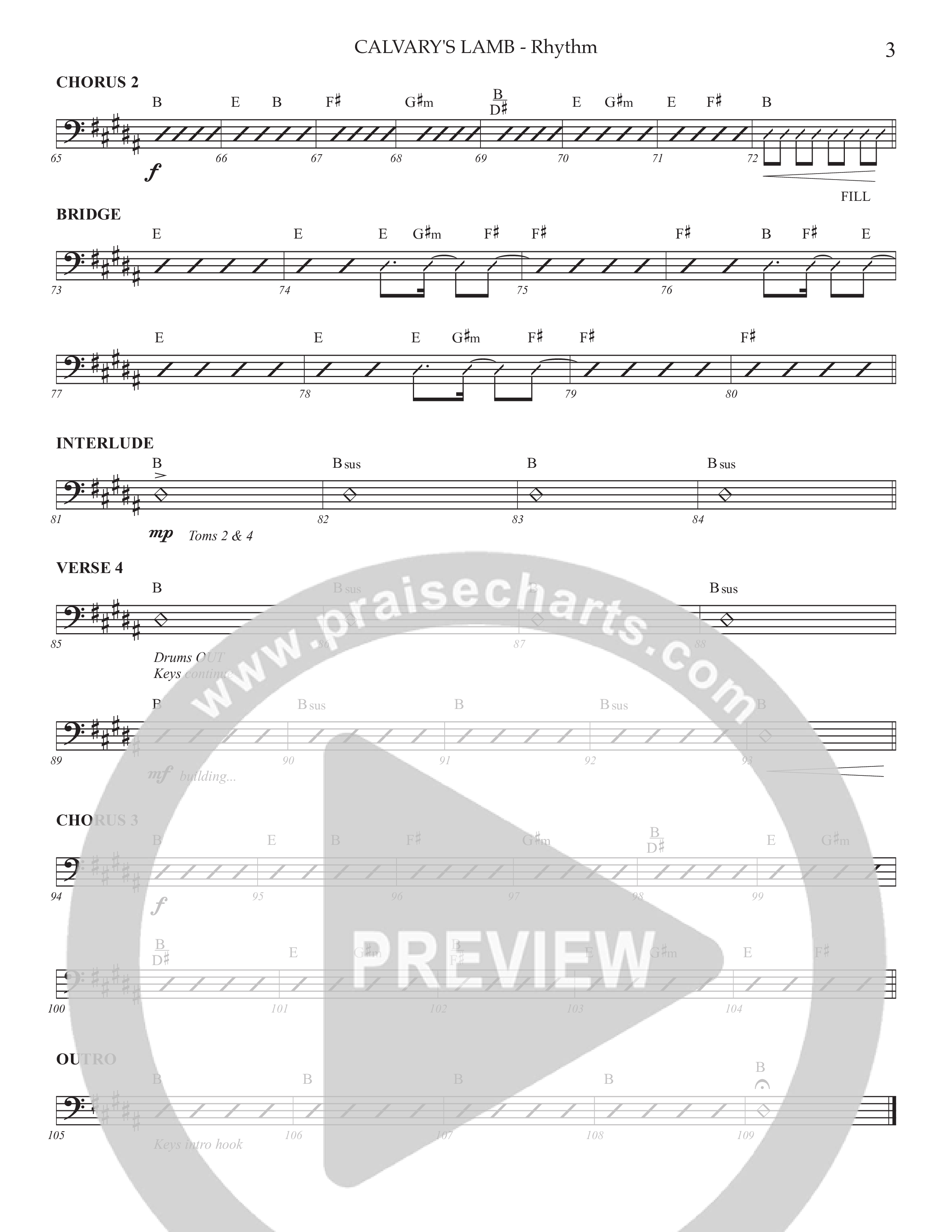 Calvary's Lamb Rhythm Chart (Prestonwood Worship / Michael Neale / Arr. Dylan McNab / Orch. Johann Acuna)