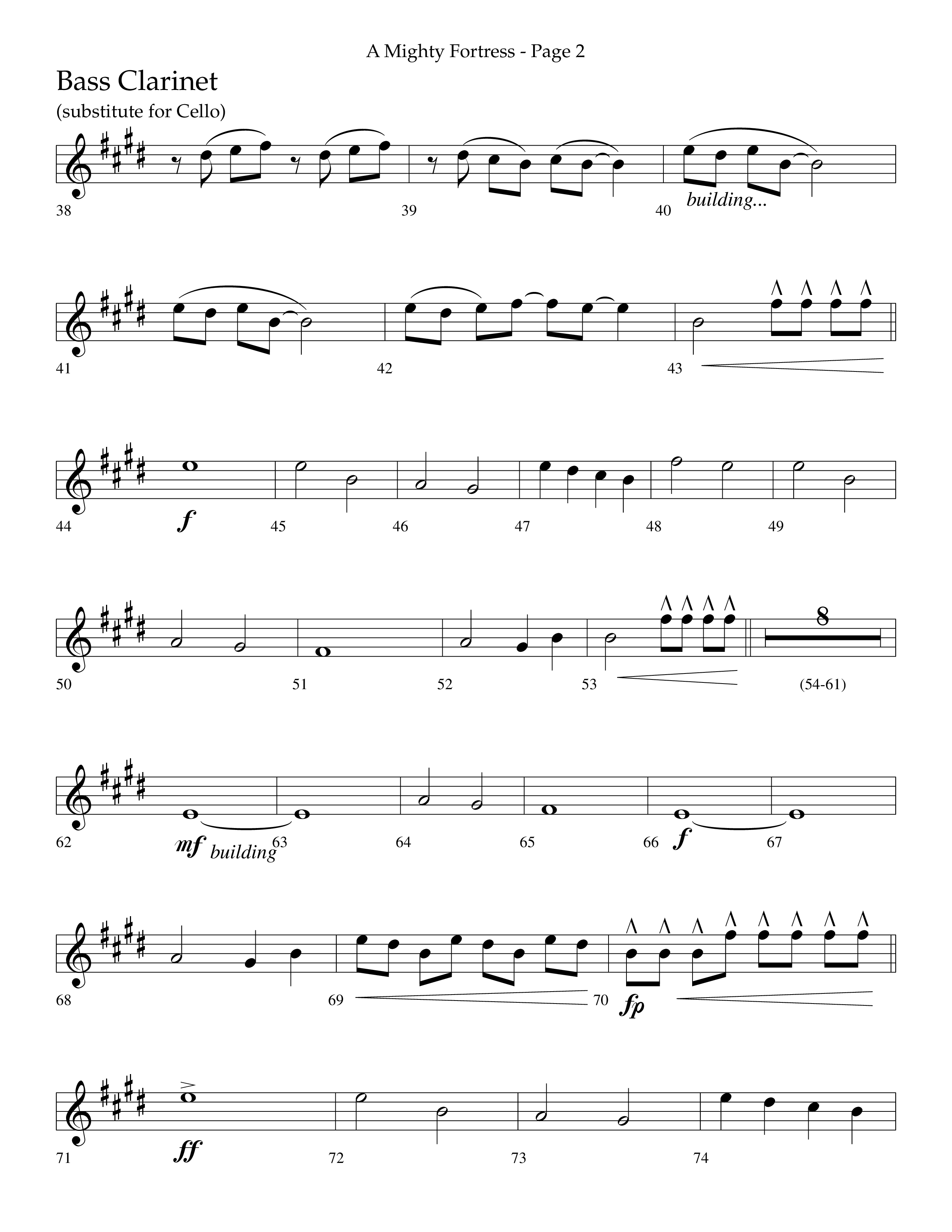 A Mighty Fortress (Choral Anthem SATB) Bass Clarinet (Lifeway Choral / Arr. Cliff Duren)