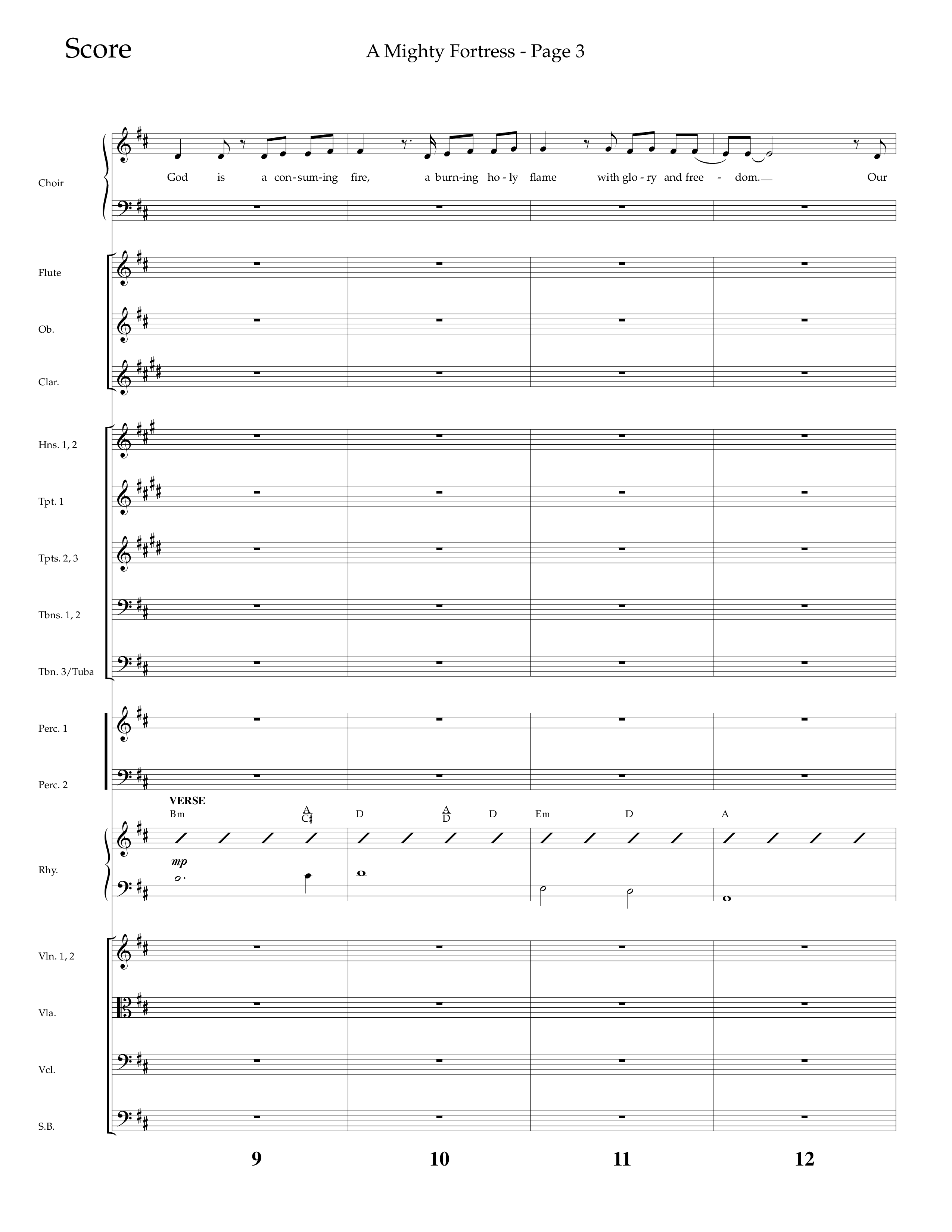 A Mighty Fortress (Choral Anthem SATB) Orchestration (Lifeway Choral / Arr. Cliff Duren)