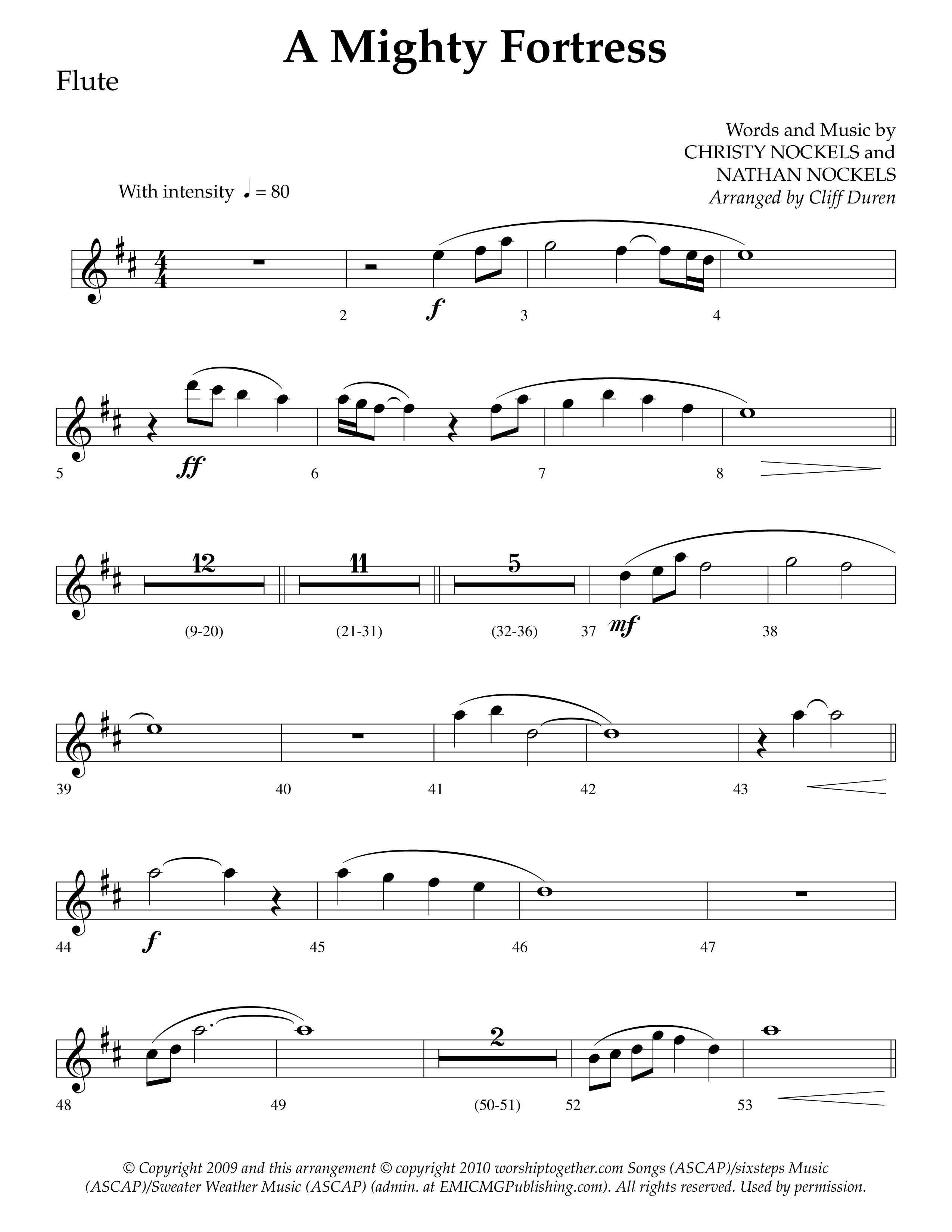 A Mighty Fortress (Choral Anthem SATB) Flute (Lifeway Choral / Arr. Cliff Duren)