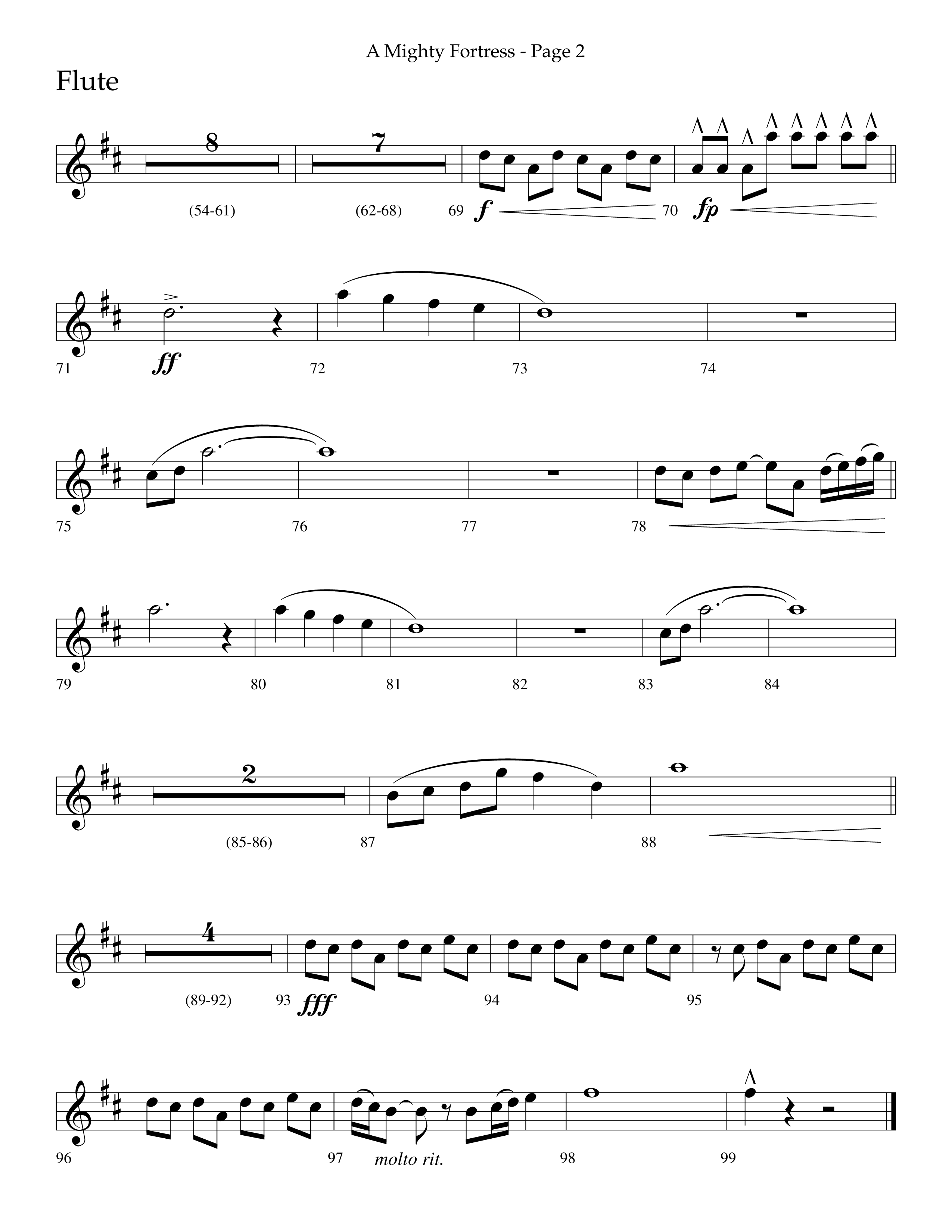 A Mighty Fortress (Choral Anthem SATB) Flute (Lifeway Choral / Arr. Cliff Duren)