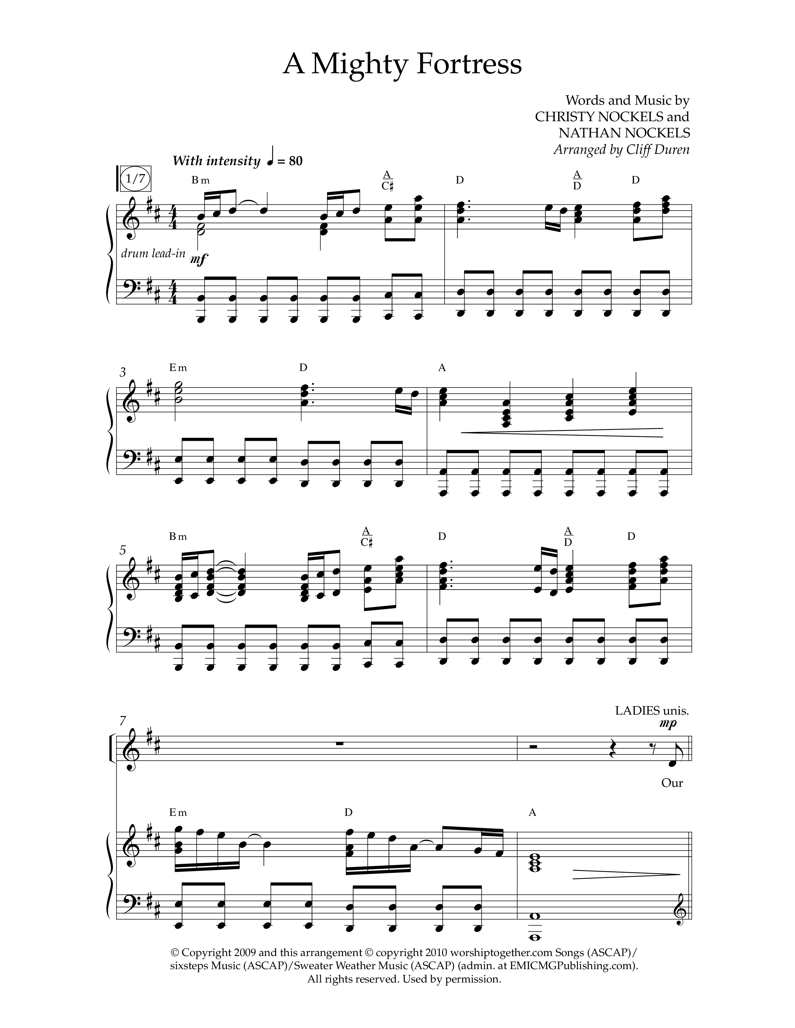 A Mighty Fortress (Choral Anthem SATB) Anthem (SATB/Piano) (Lifeway Choral / Arr. Cliff Duren)