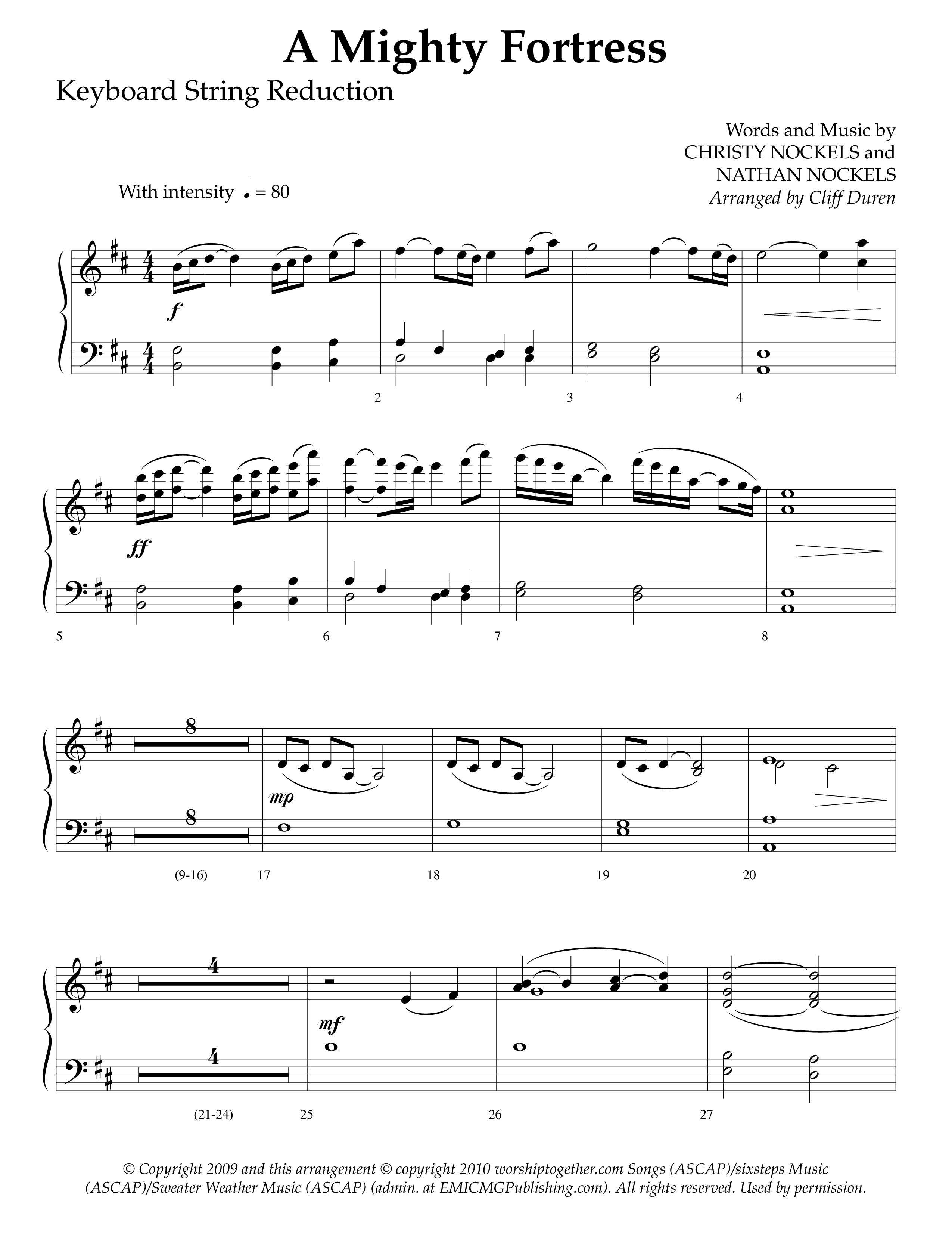 A Mighty Fortress (Choral Anthem SATB) String Reduction (Lifeway Choral / Arr. Cliff Duren)