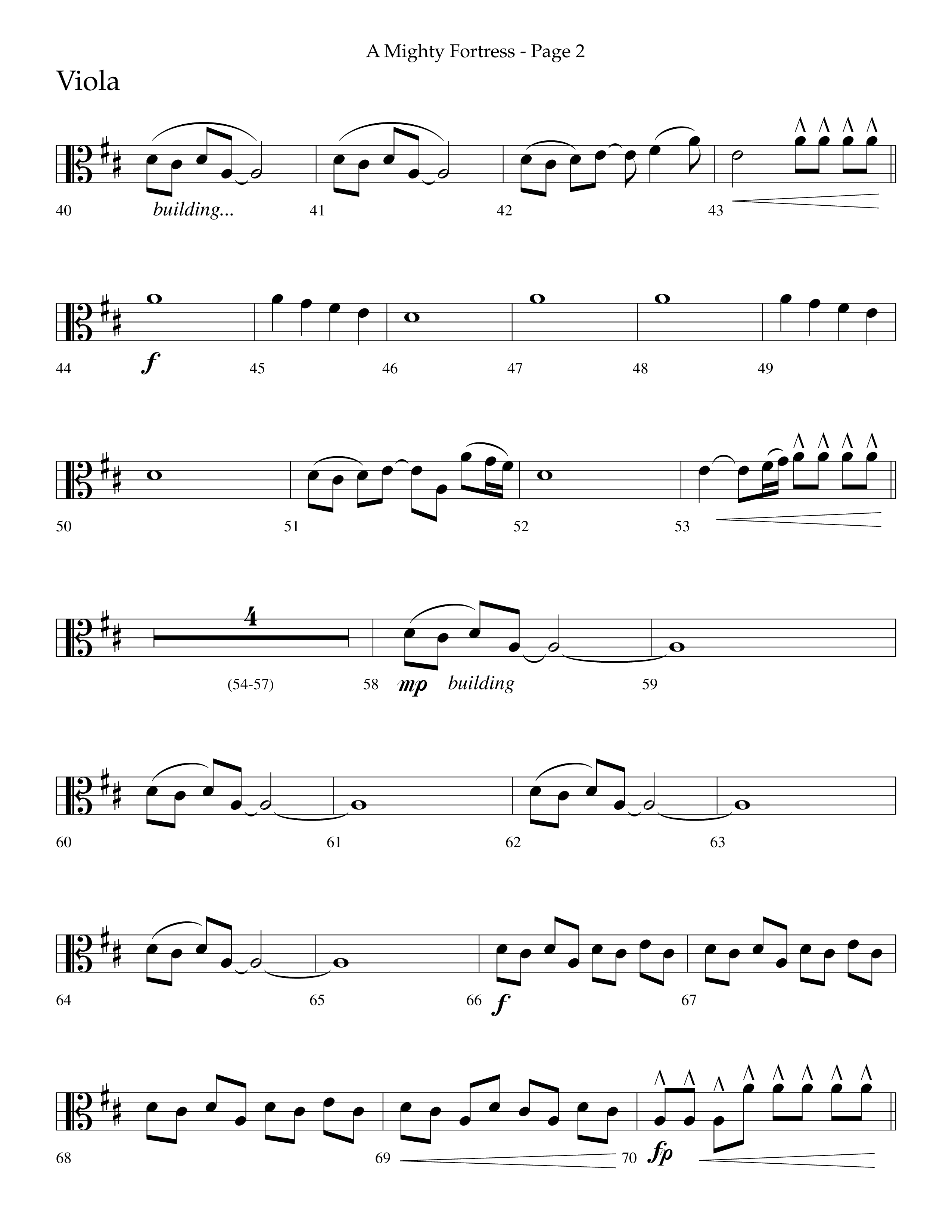 A Mighty Fortress (Choral Anthem SATB) Viola (Lifeway Choral / Arr. Cliff Duren)