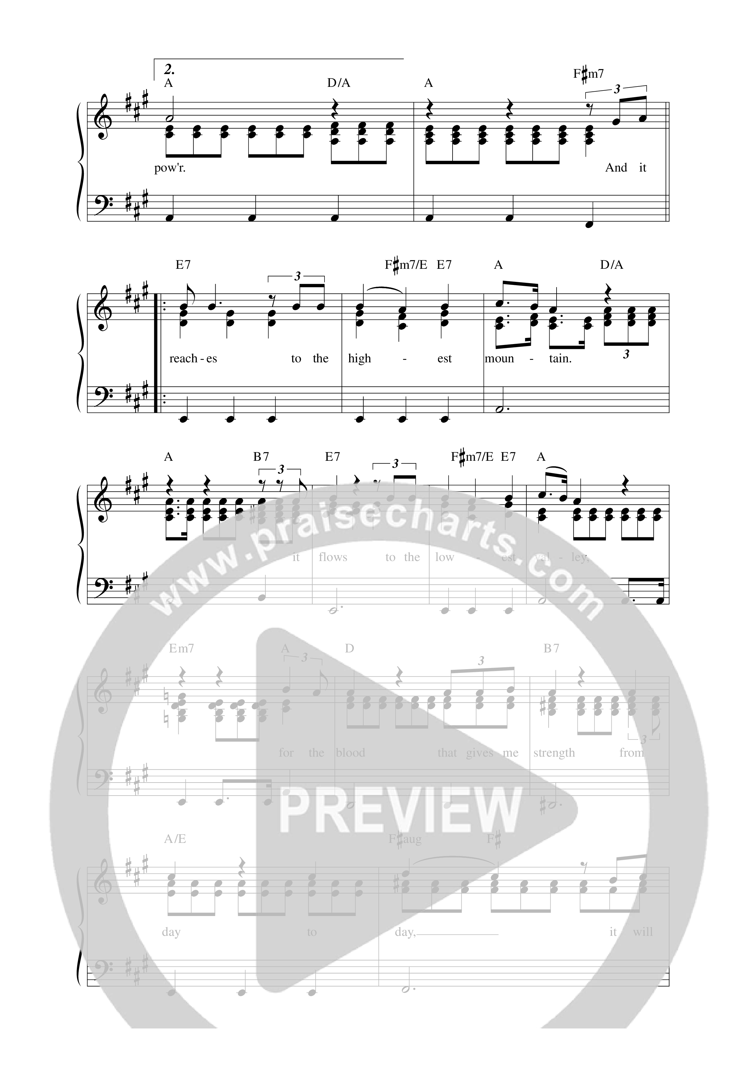 The Blood Will Never Lose Its Power (REVERE Unscripted) Lead Sheet Melody (REVERE / Dwan Hill / Junior Garr)