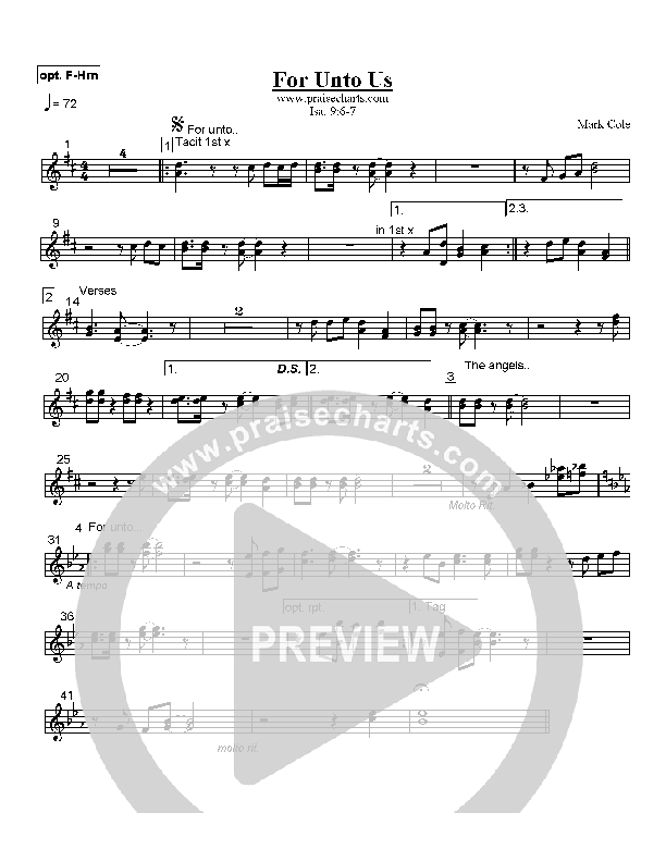 For Unto Us French Horn (Mark Cole)