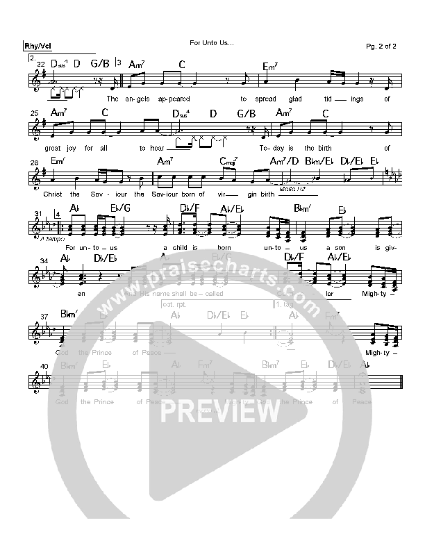 For Unto Us Rhythm/Vocal (Mark Cole)