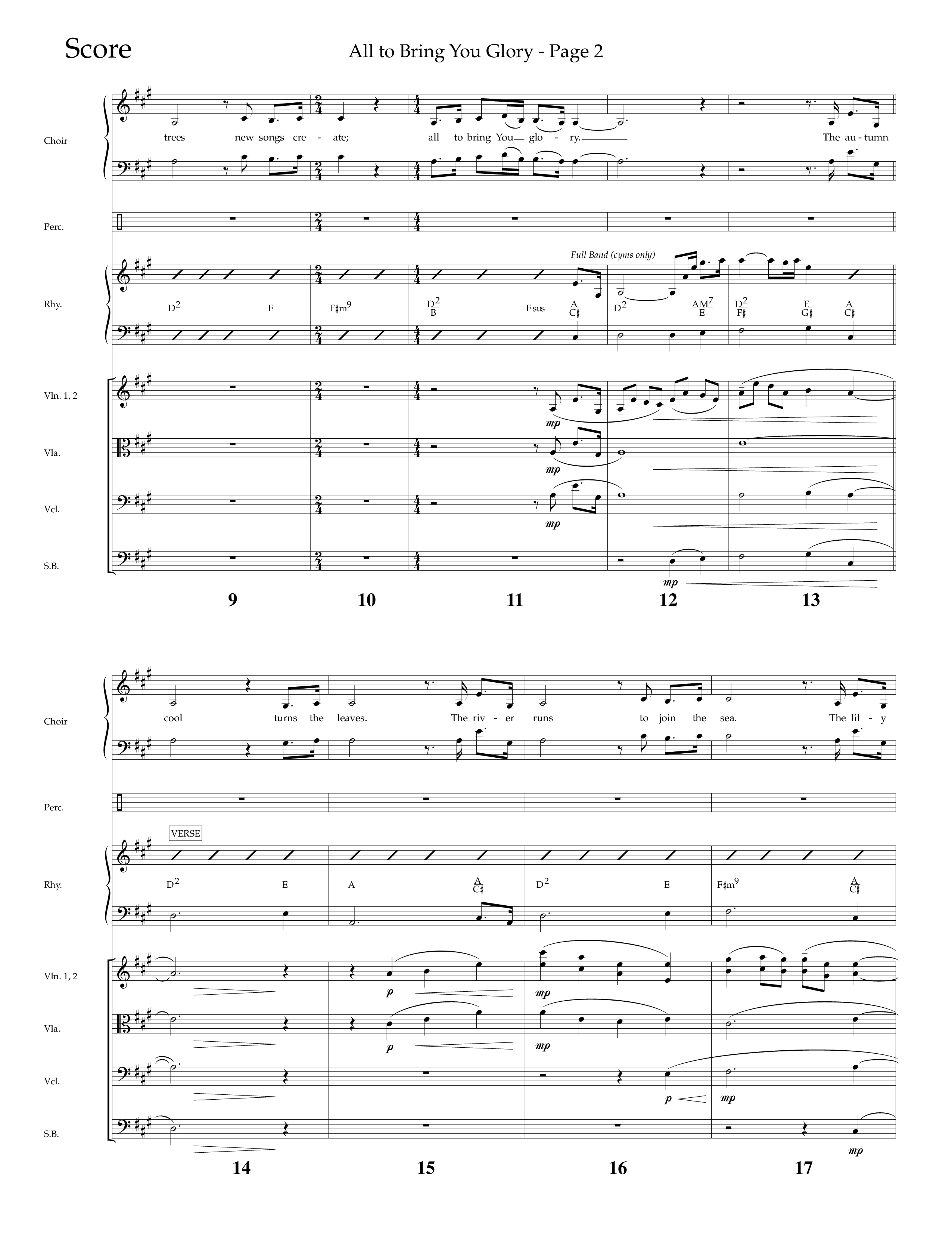All To Bring You Glory (Choral Anthem SATB) Conductor's Score (Lifeway Choral / Arr. Cliff Duren)