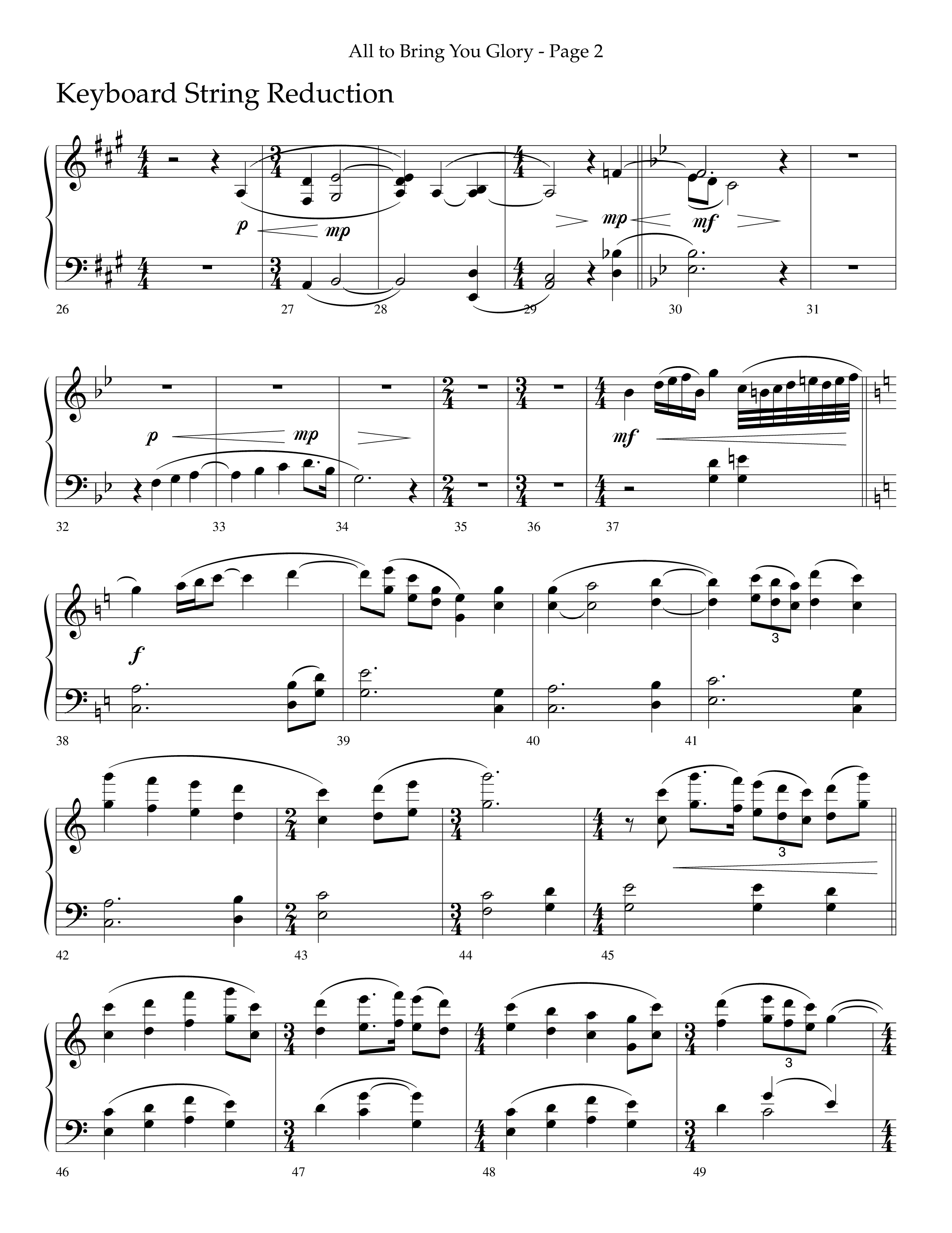 All To Bring You Glory (Choral Anthem SATB) String Reduction (Lifeway Choral / Arr. Cliff Duren)