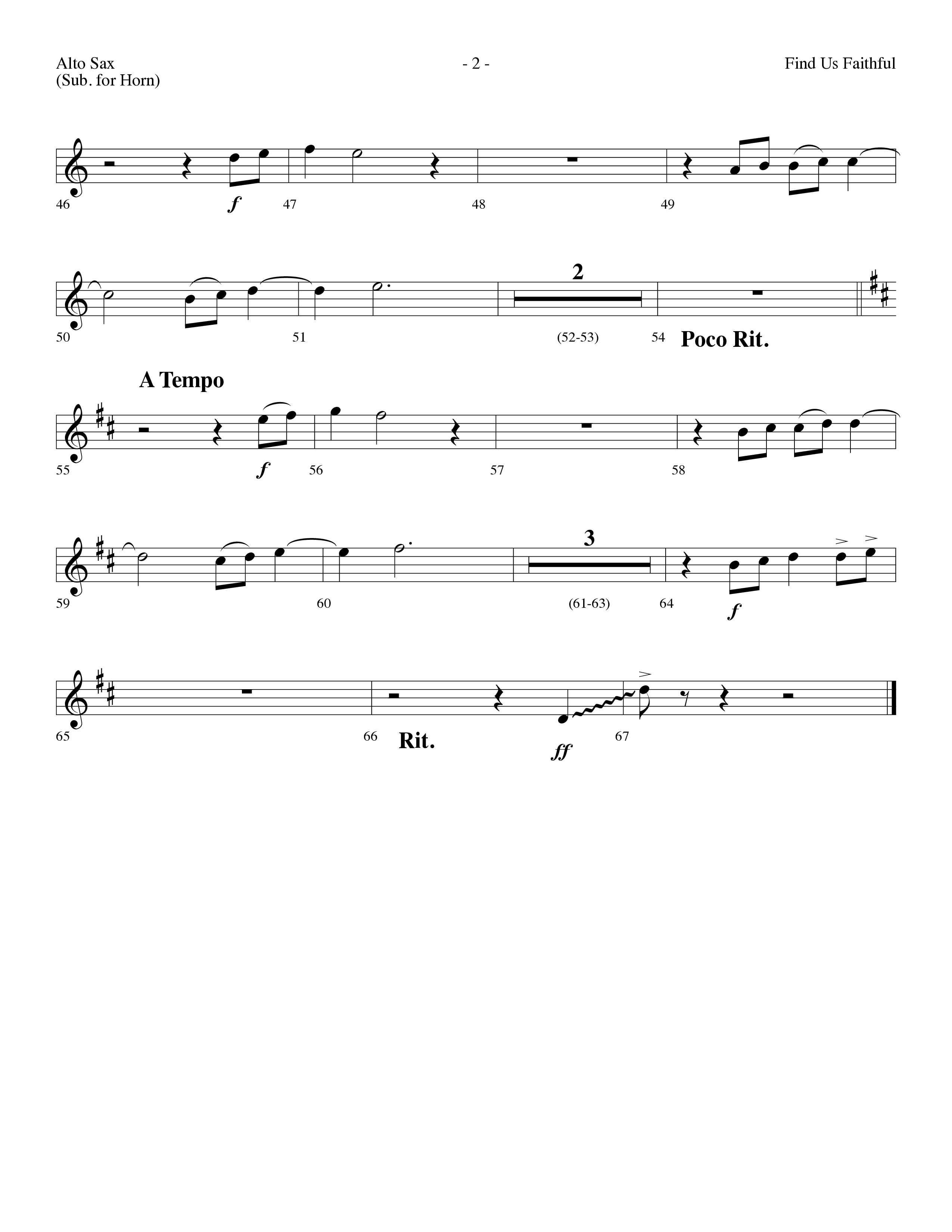 Find Us Faithful (Choral Anthem SATB) Alto Sax (Lifeway Choral / Arr. Dennis Allen)