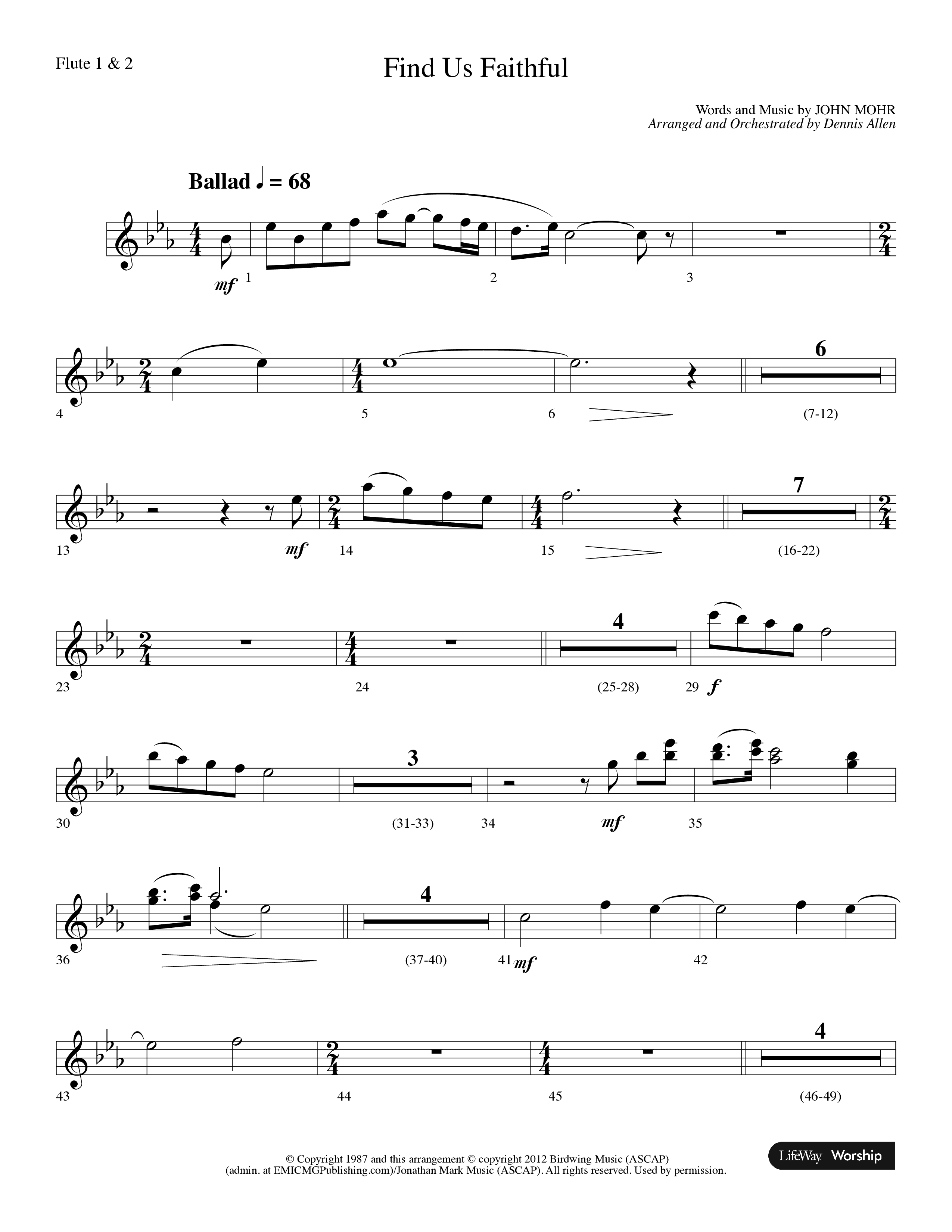Find Us Faithful (Choral Anthem SATB) Flute 1/2 (Lifeway Choral / Arr. Dennis Allen)