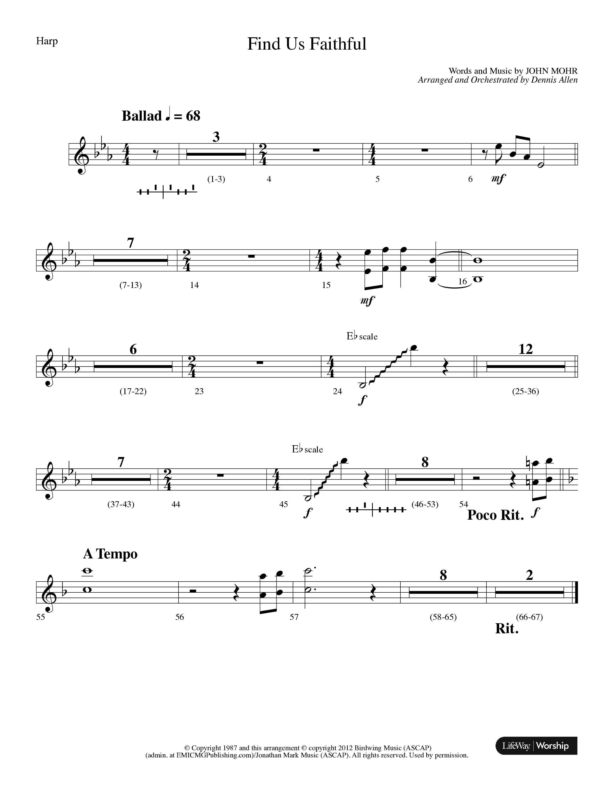 Find Us Faithful (Choral Anthem SATB) Harp (Lifeway Choral / Arr. Dennis Allen)