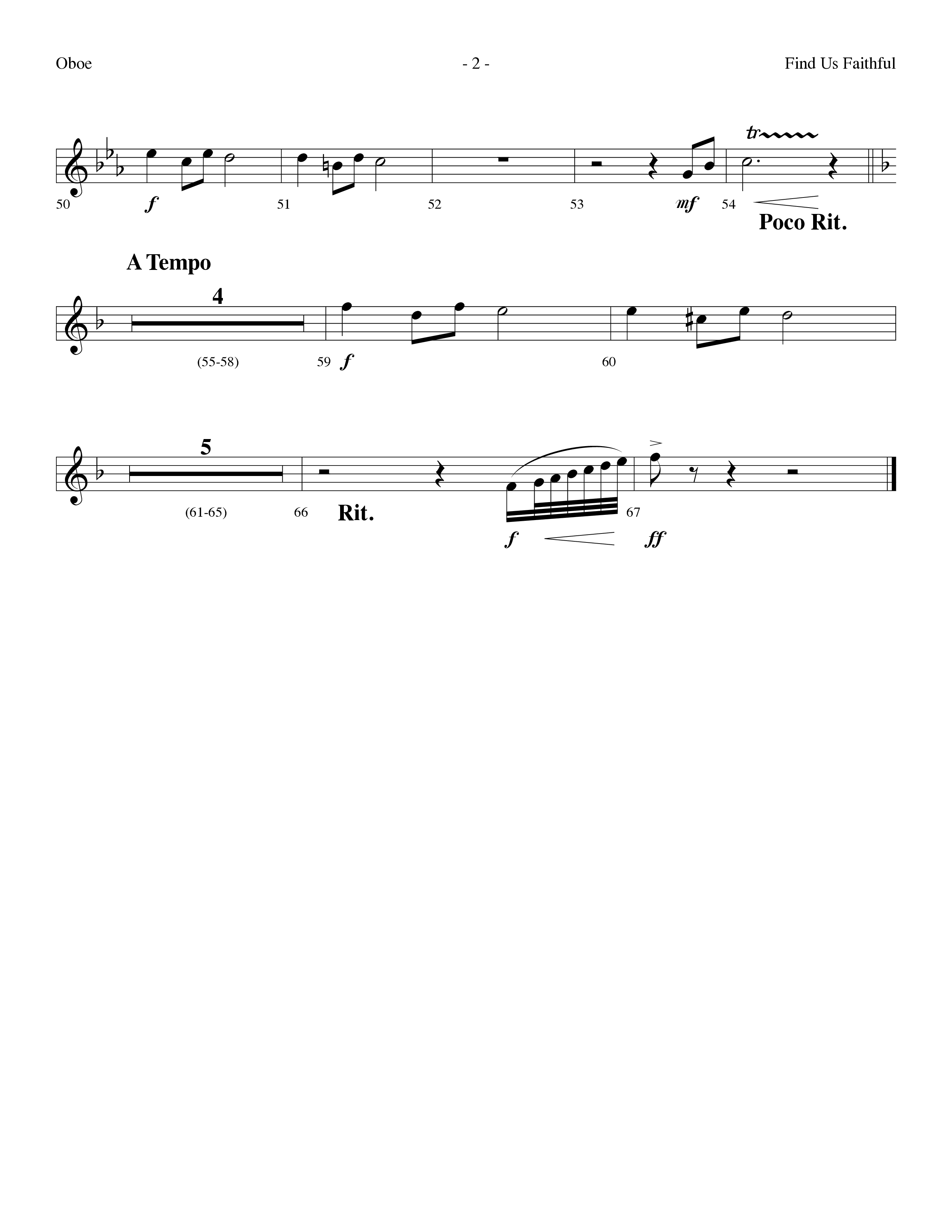 Find Us Faithful (Choral Anthem SATB) Oboe (Lifeway Choral / Arr. Dennis Allen)