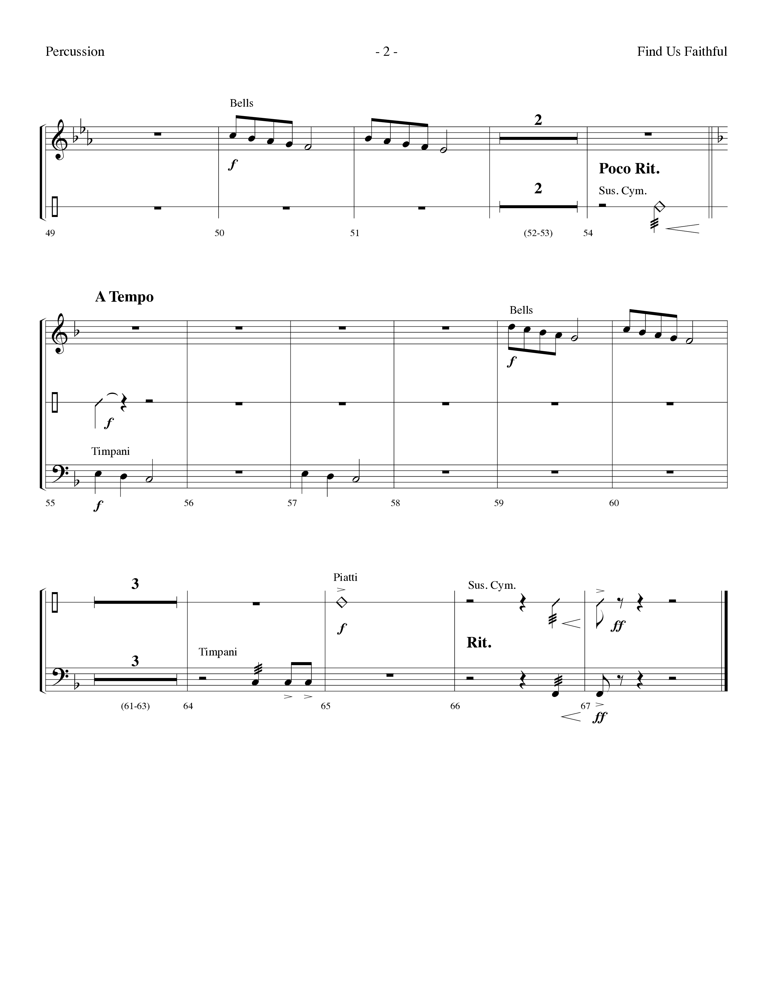 Find Us Faithful (Choral Anthem SATB) Percussion (Lifeway Choral / Arr. Dennis Allen)
